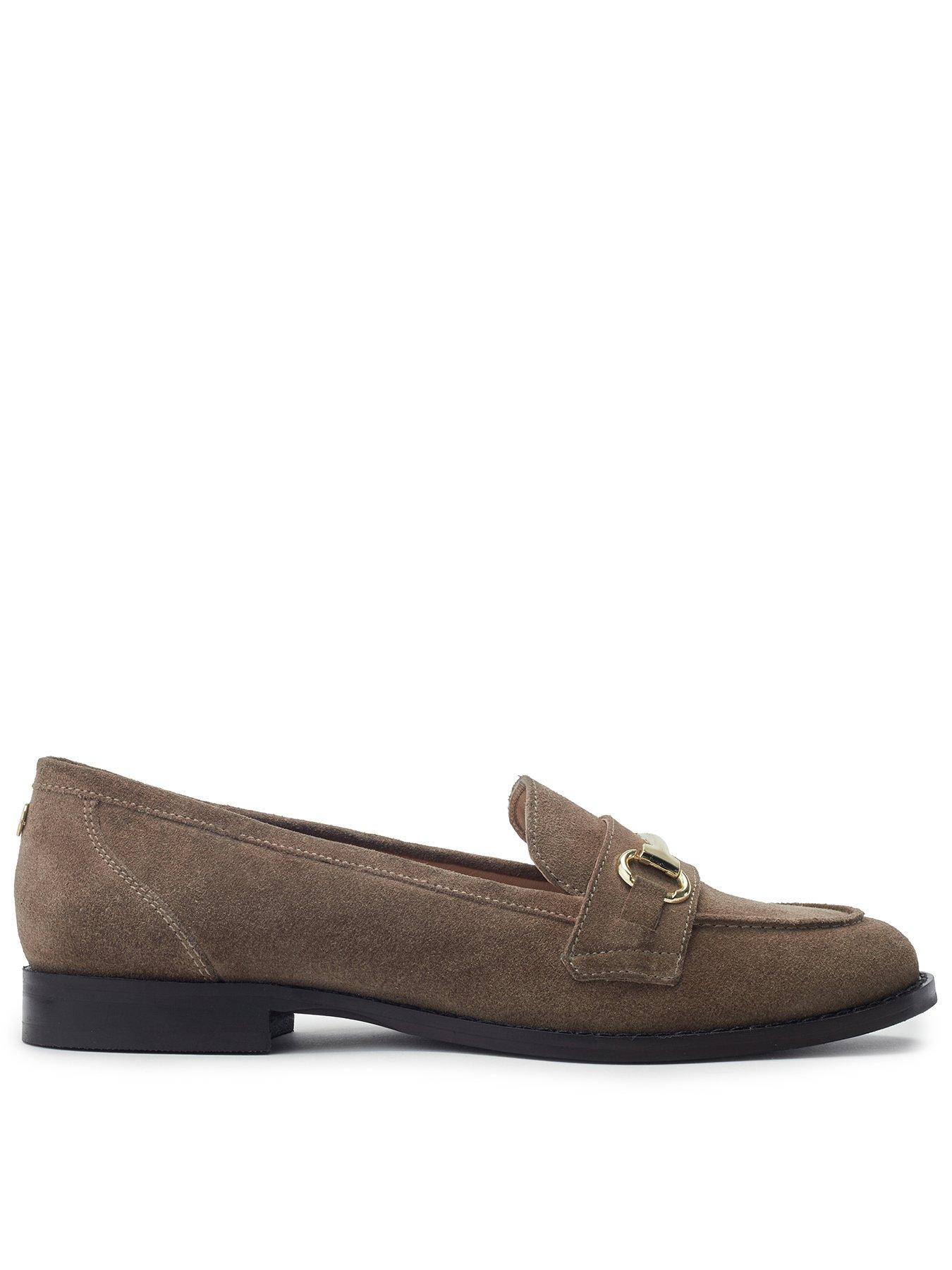 Image 1 of 3 of Moda In Pelle Elarra Taupe Suede Flat Snaffle Trime Loafer