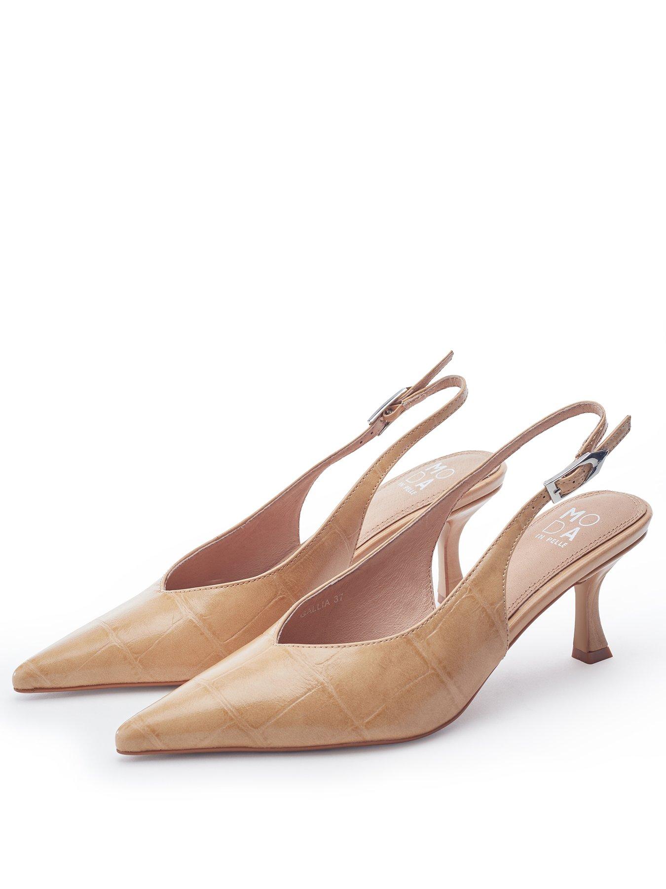 stillFront image of moda-in-pelle-gallia-camel-mocc-croc-pointed-toe-slingback