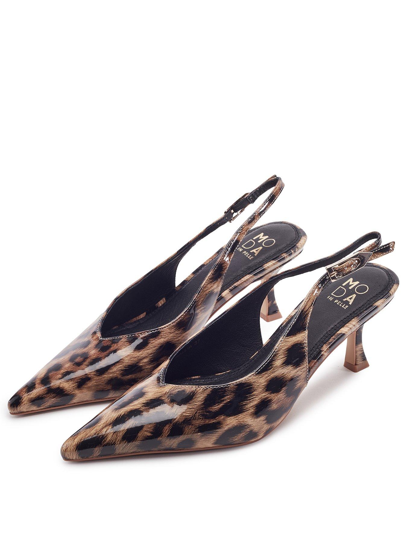  image of moda-in-pelle-gallia-leopard-patent-pointed-toe-slingback