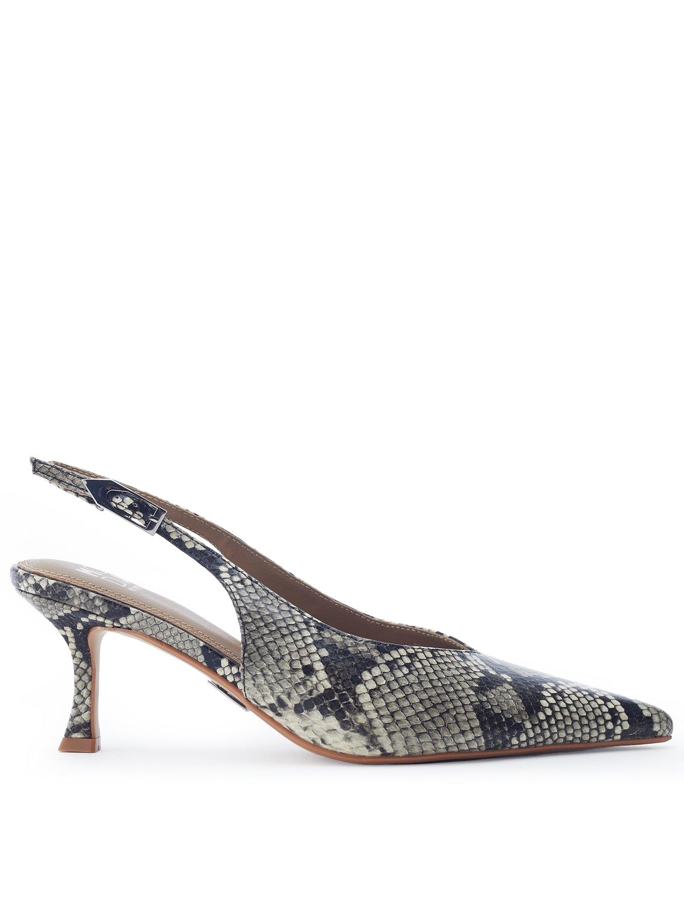 Moda In Pelle Gallia Grey Mix Snake Print Pointed Toe Slingback