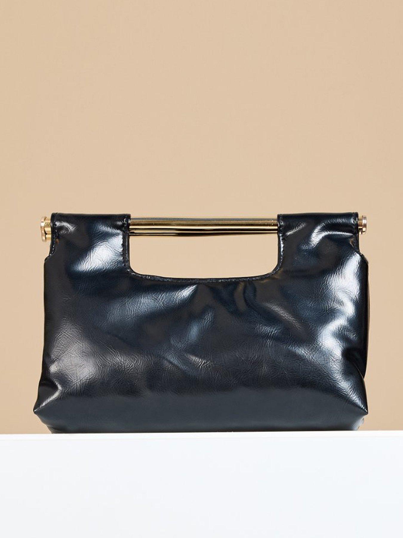 Image 1 of 1 of Little Mistress Black Bar Clutch