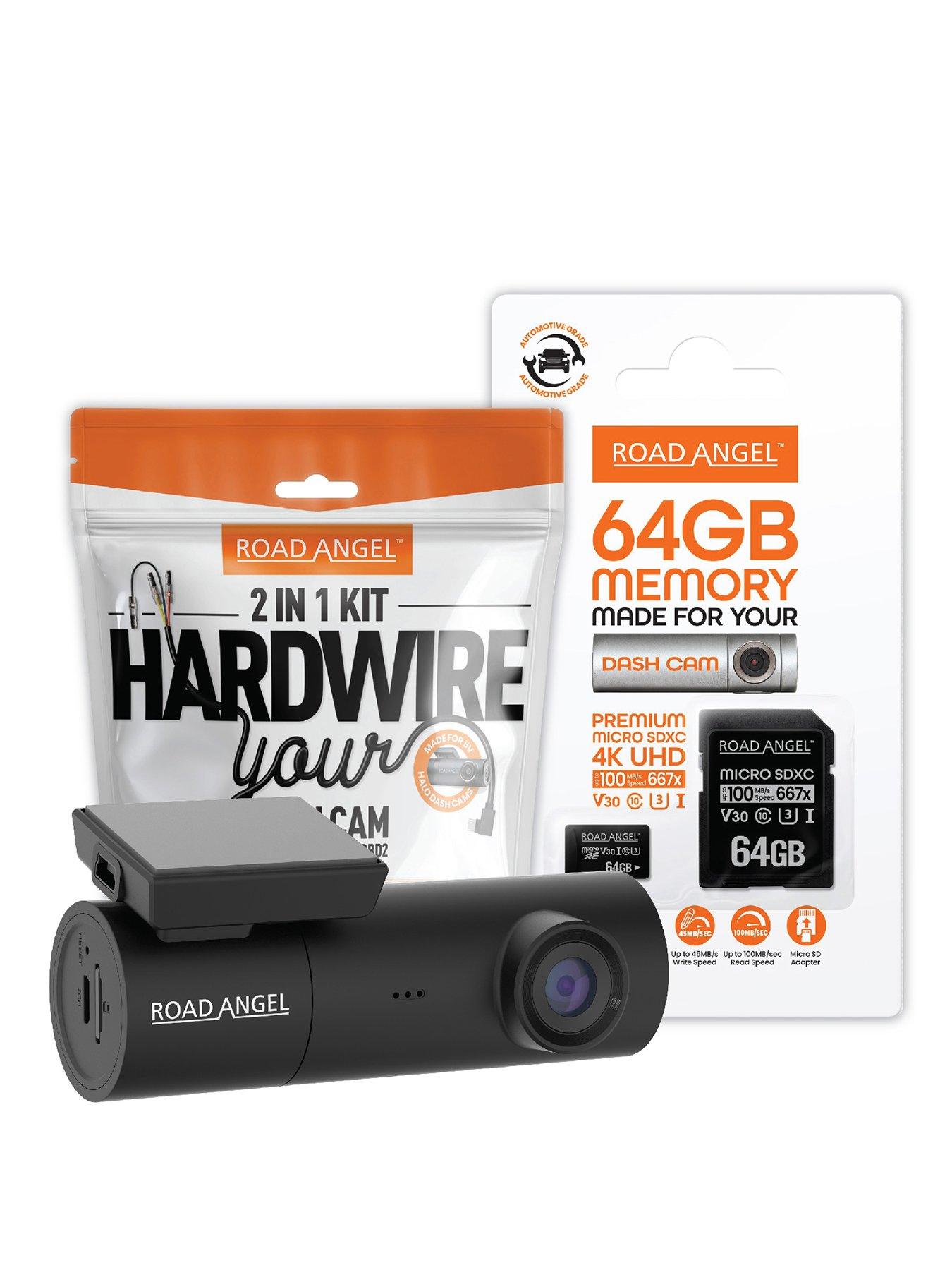 Road Angel Halo Spark Deluxe 1080p Dash Cam inc 64GB MicroSD Card  &  Hardwiring Kit