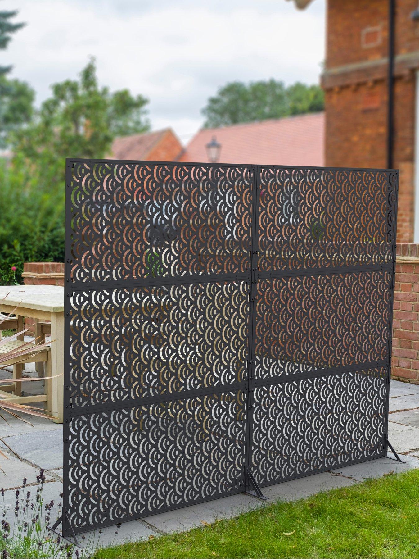 Image 1 of 4 of Panacea Modern Wave Garden Screen 120 X 60 Cm Black
