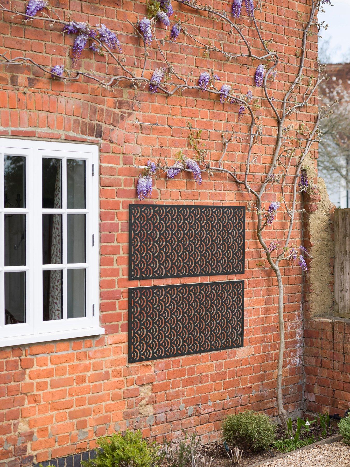 Image 3 of 4 of Panacea Modern Wave Garden Screen 120 X 60 Cm Black