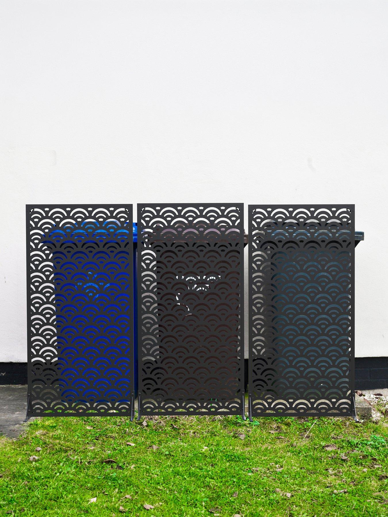 Image 4 of 4 of Panacea Modern Wave Garden Screen 120 X 60 Cm Black