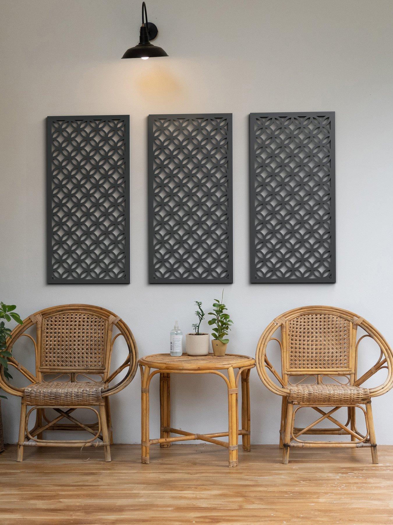 Image 3 of 4 of Panacea Geo Circles Garden Screen 120 X 60 Cm Black