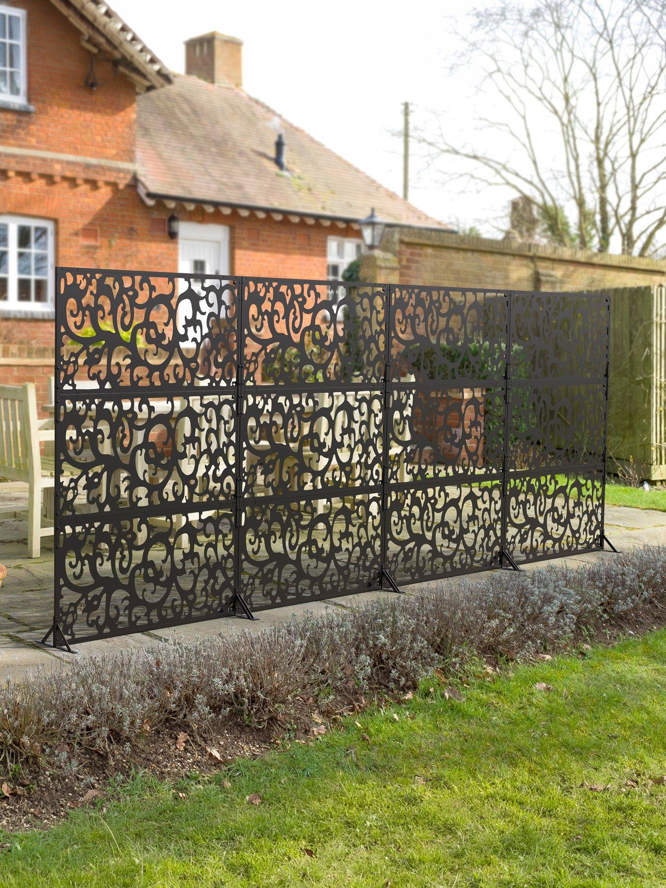 Image 1 of 5 of Panacea Natural Swirl Garden Screen 120 X 60 Cm Black