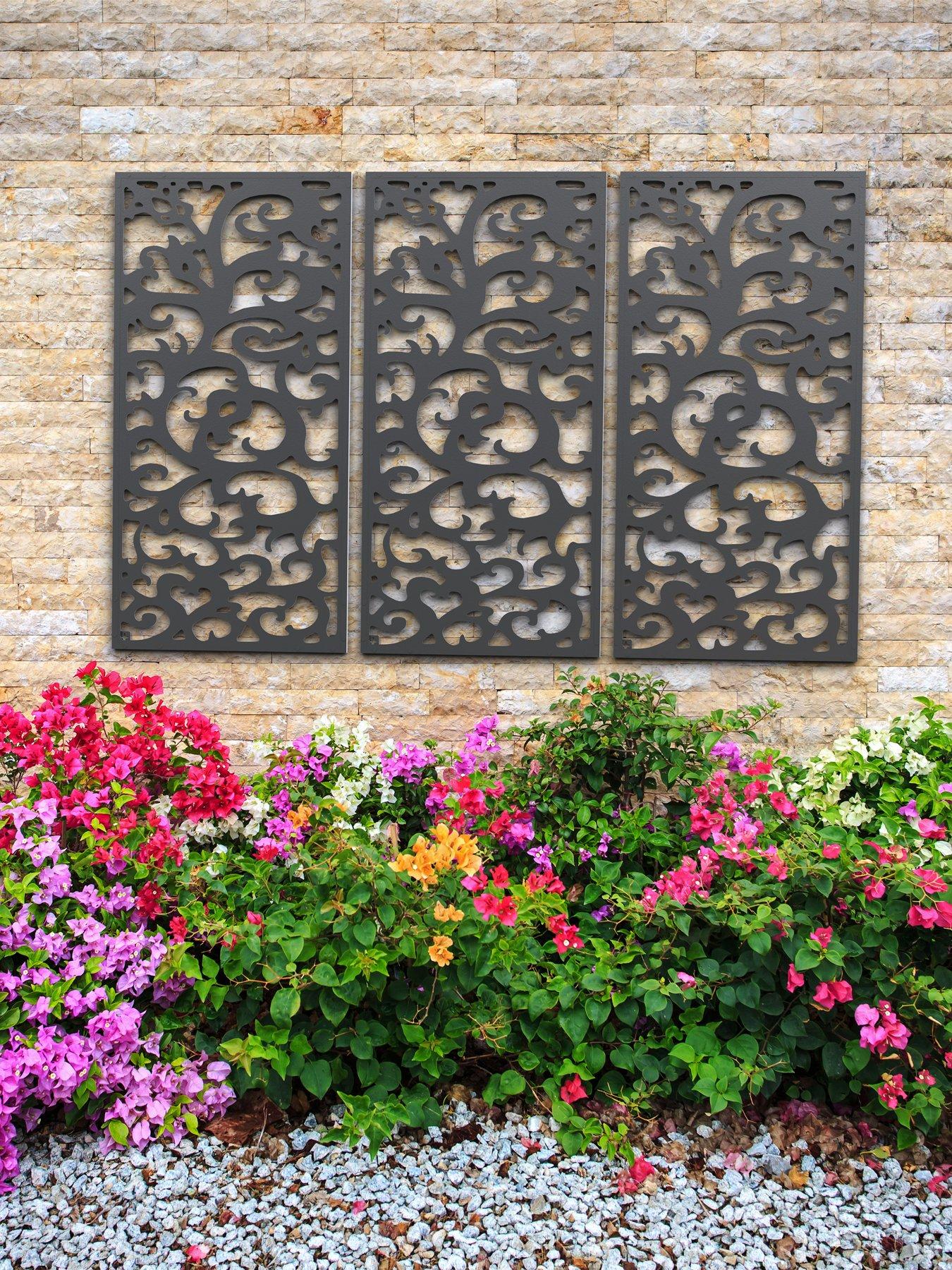 Image 3 of 5 of Panacea Natural Swirl Garden Screen 120 X 60 Cm Black