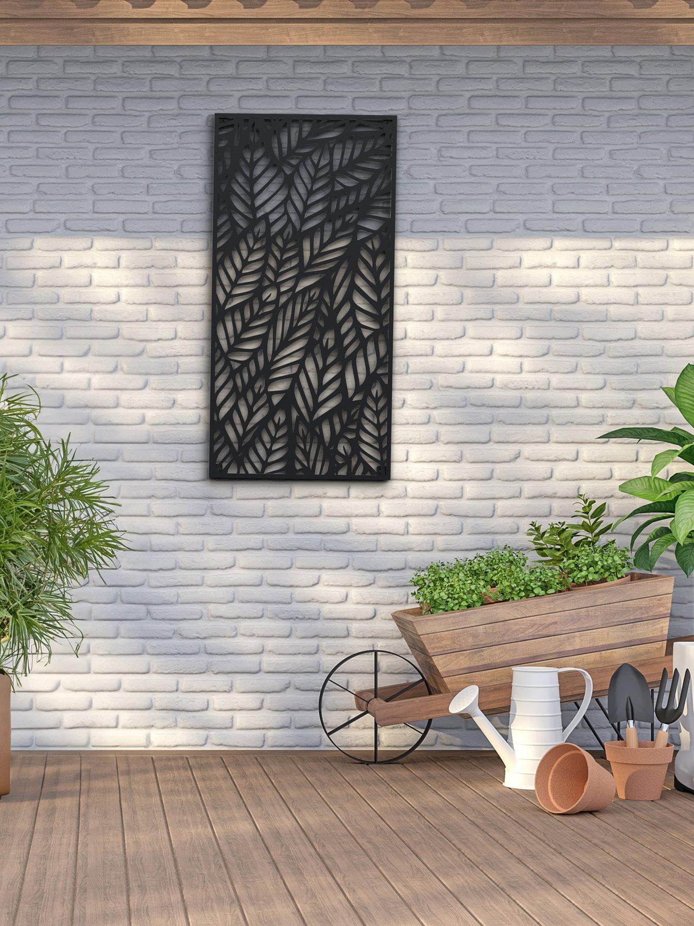 Image 1 of 2 of Panacea Leaves Gardens Screen 120 X 60 Cm Black
