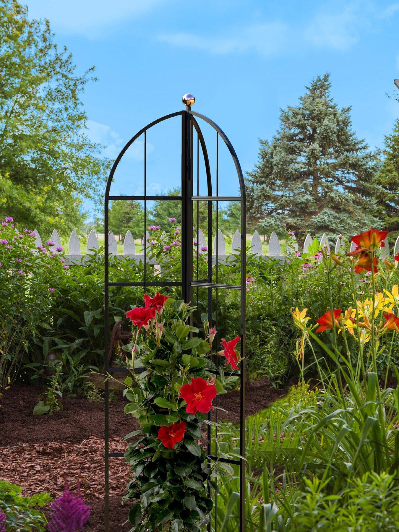 Panacea Modern Farmhouse Folding Obelisk Black With Copper Ball