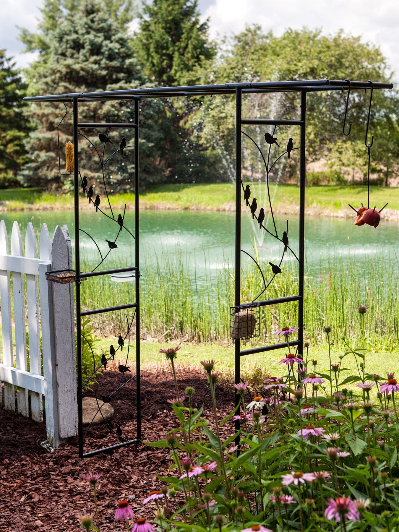 Panacea Perching Birds Arch Bird Feeding Station With Accessories Black