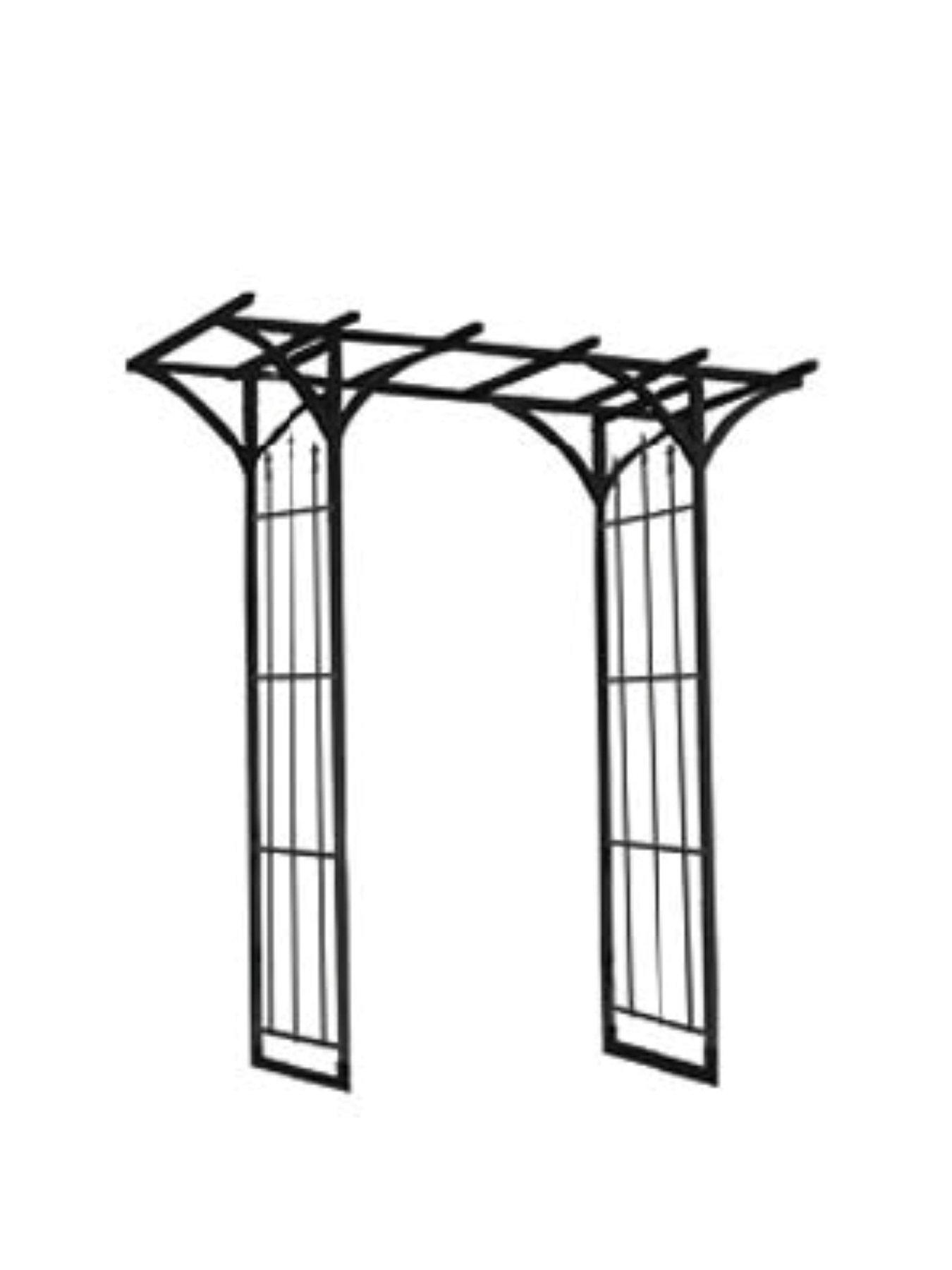  image of panacea-flat-top-garden-arch-with-finials
