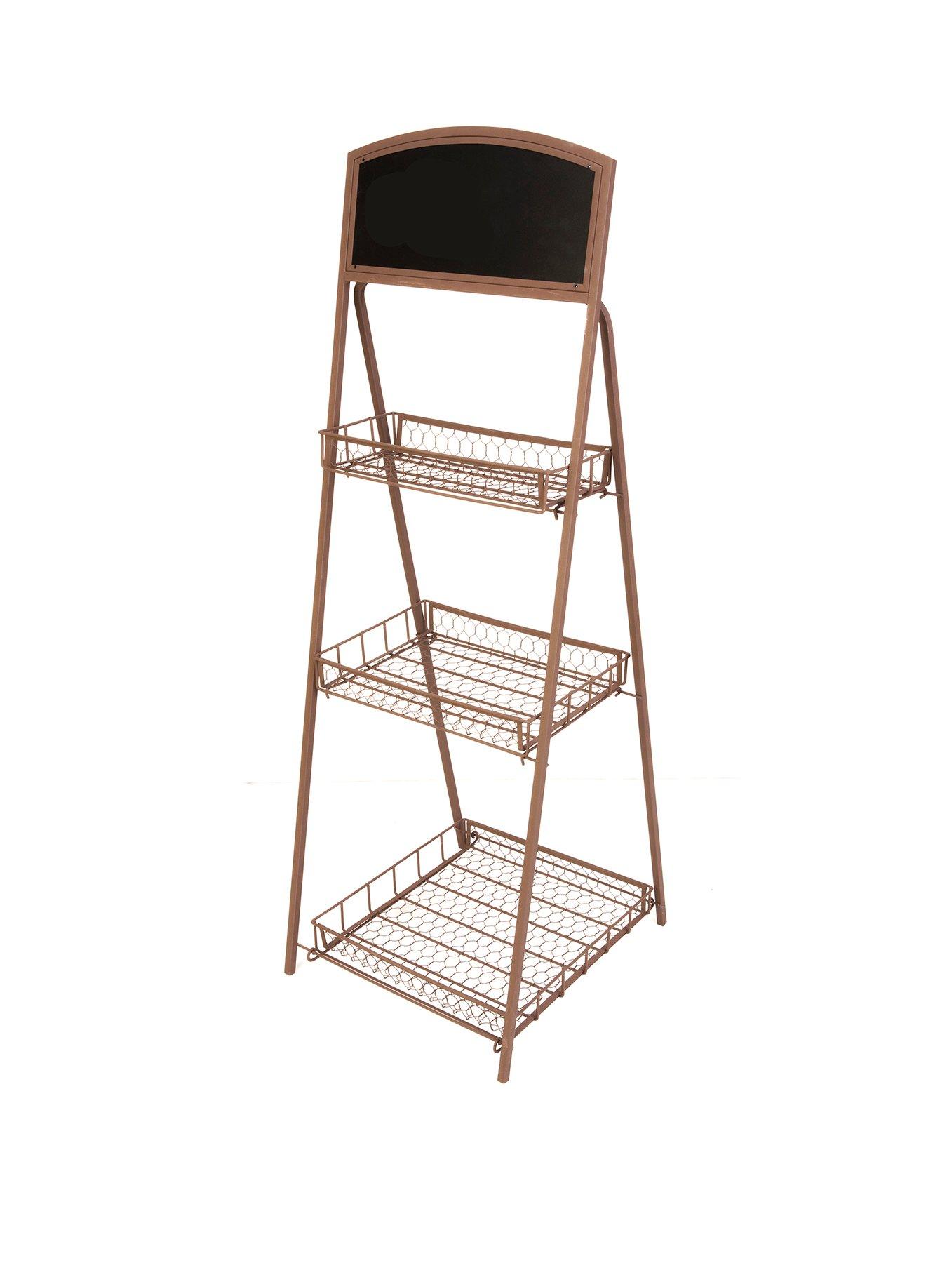  image of panacea-3-tier-rustic-folding-chalkboard-plant-stand