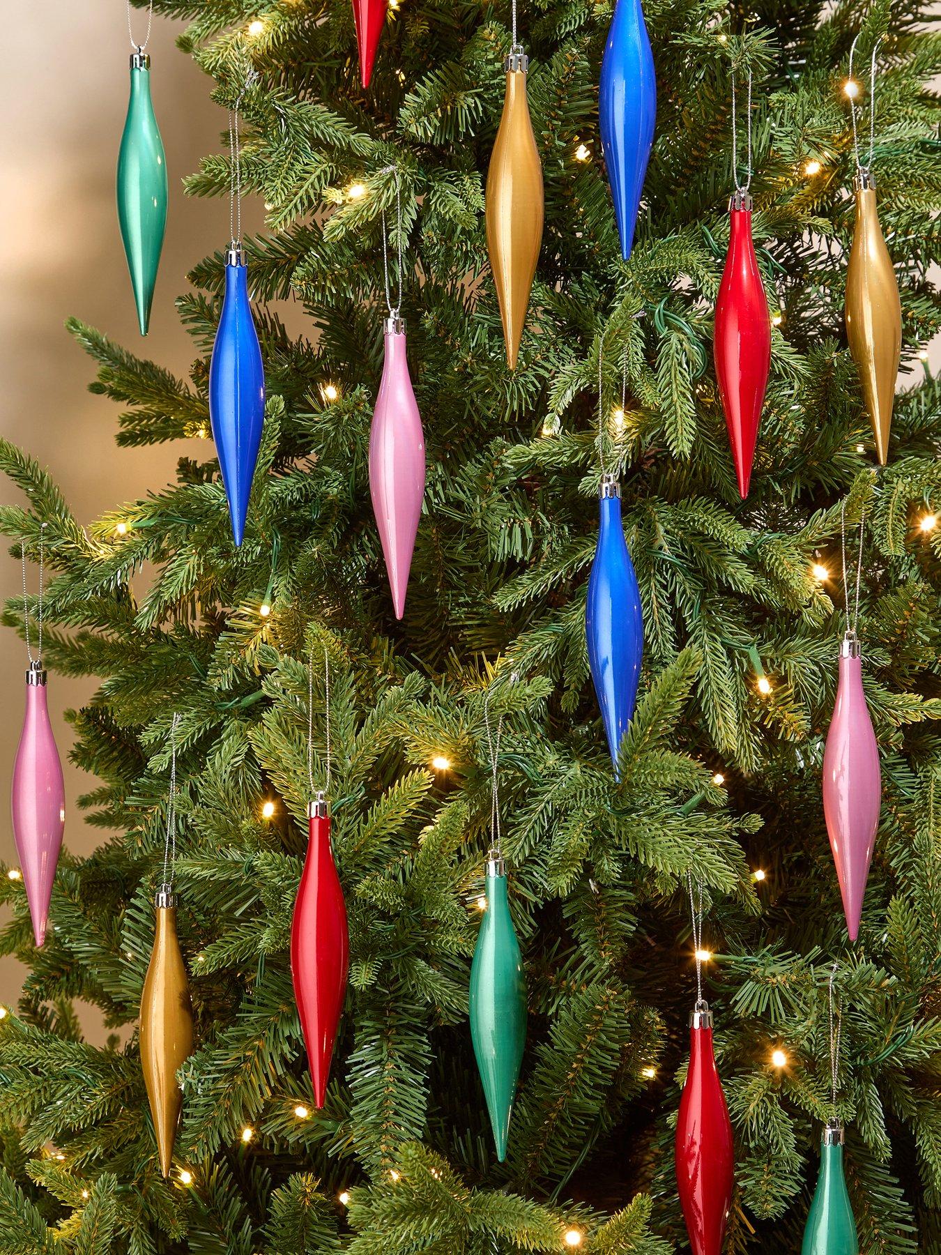 The Very Collection Pack of 25 Tear Drop More The Merrier Christmas Tree Baubles