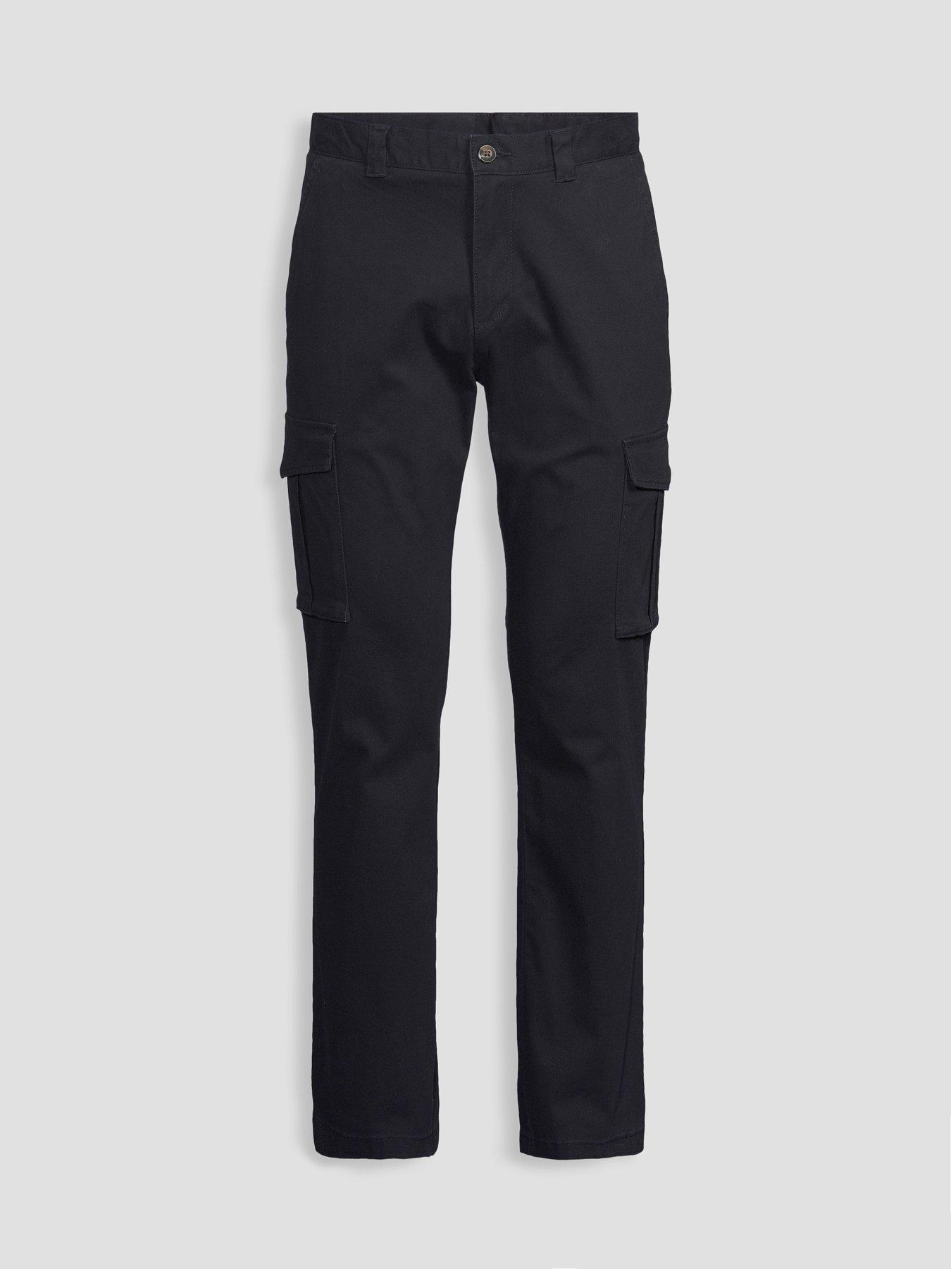Image 7 of 7 of The Very Collection Men's Tapered Fit Cargo Trousers With Stretch - Navy