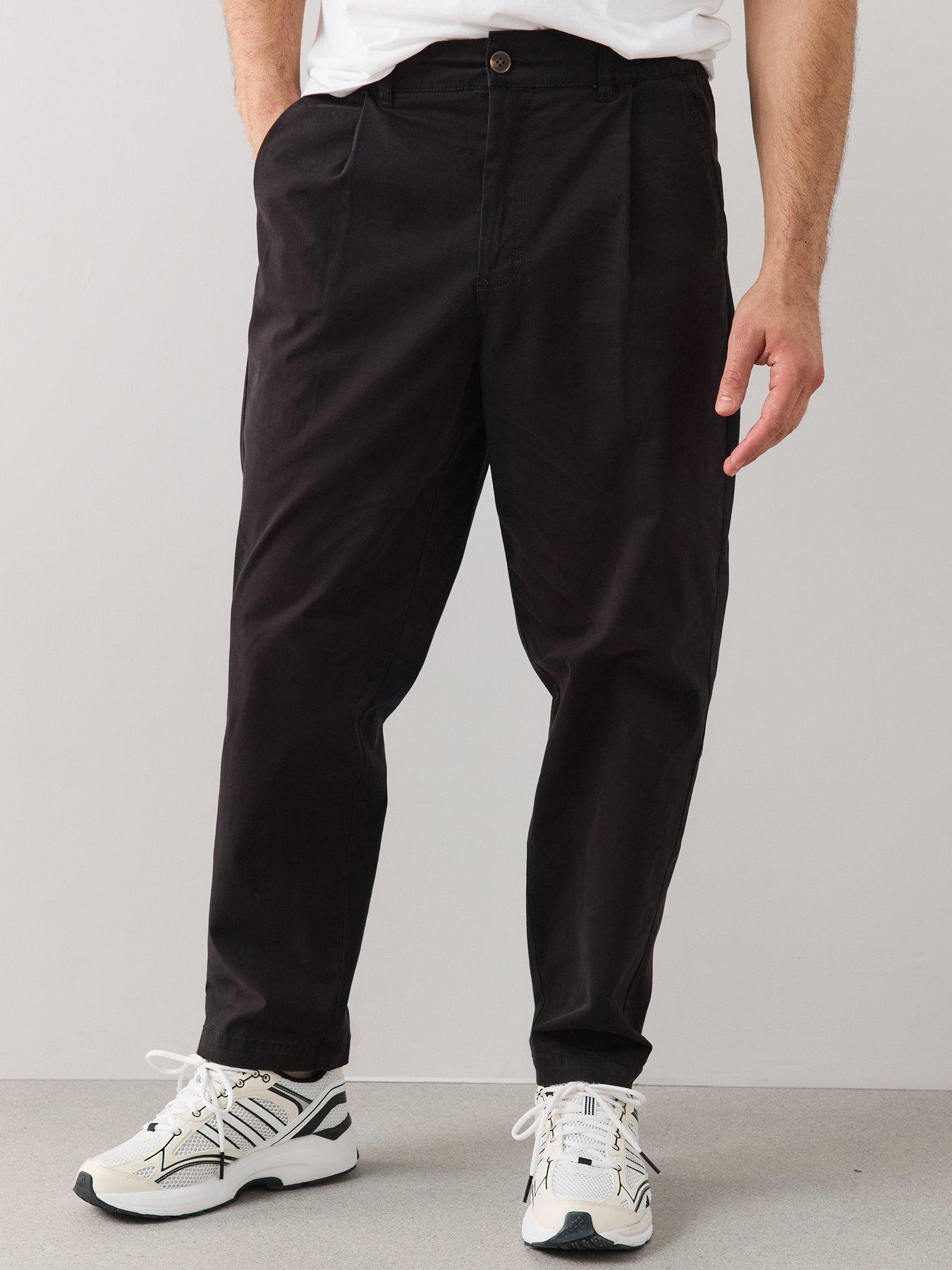 Image 4 of 7 of The Very Collection Cotton Rich Elasticated Waist Tapered Trousers - Black