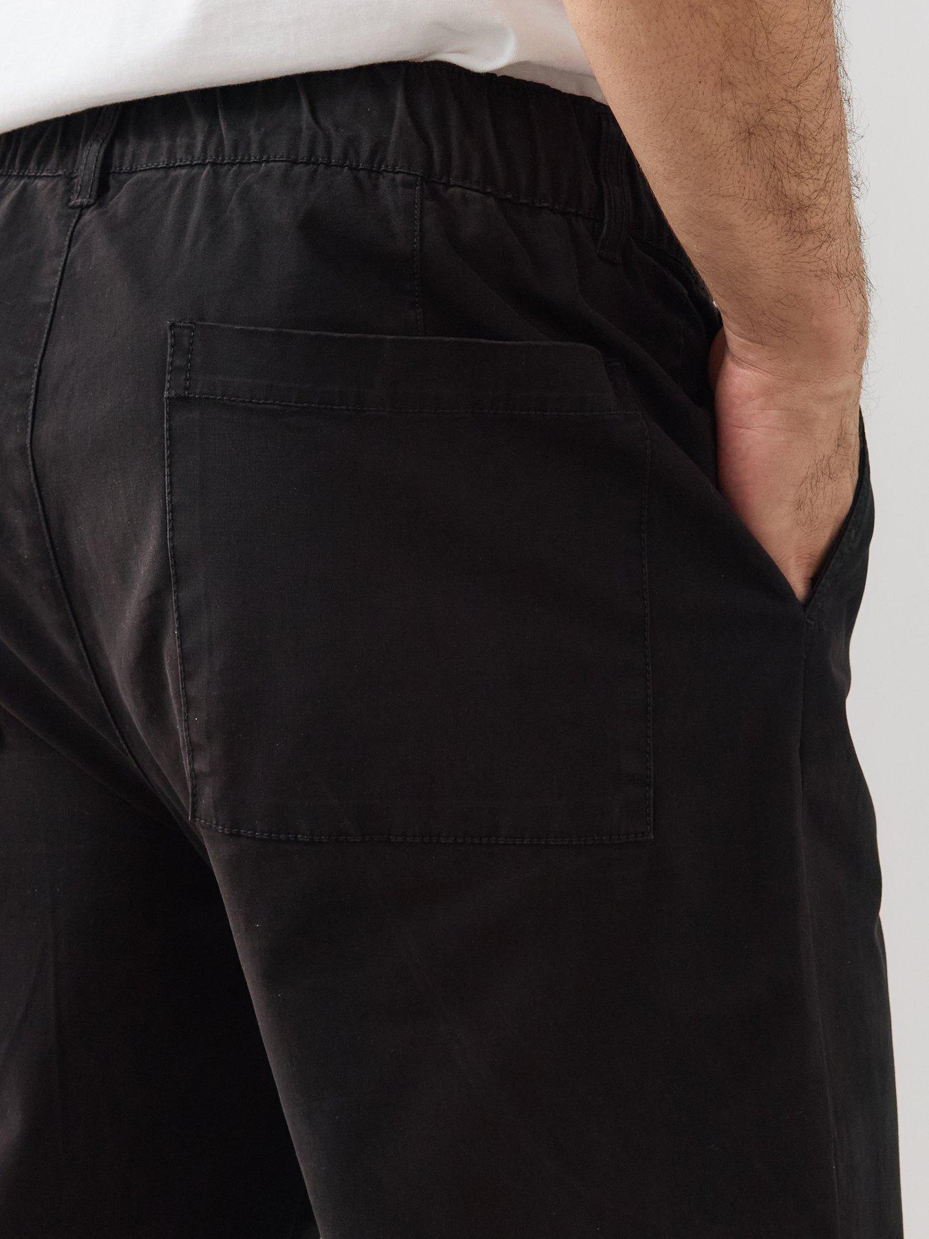 Image 5 of 7 of The Very Collection Cotton Rich Elasticated Waist Tapered Trousers - Black