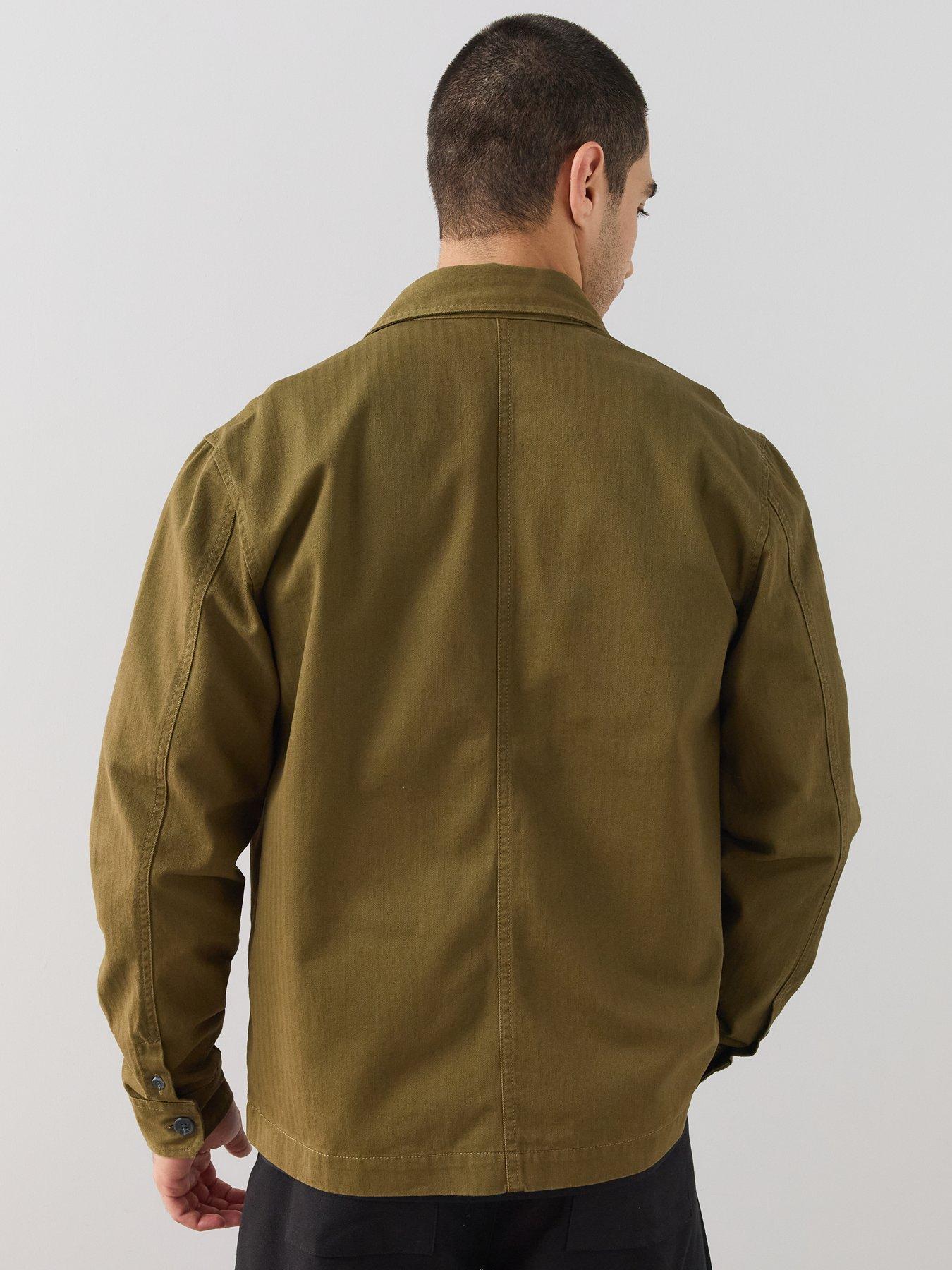 Image 2 of 7 of The Very Collection Pure Cotton Twill Button Through Overshirt - Dark Olive