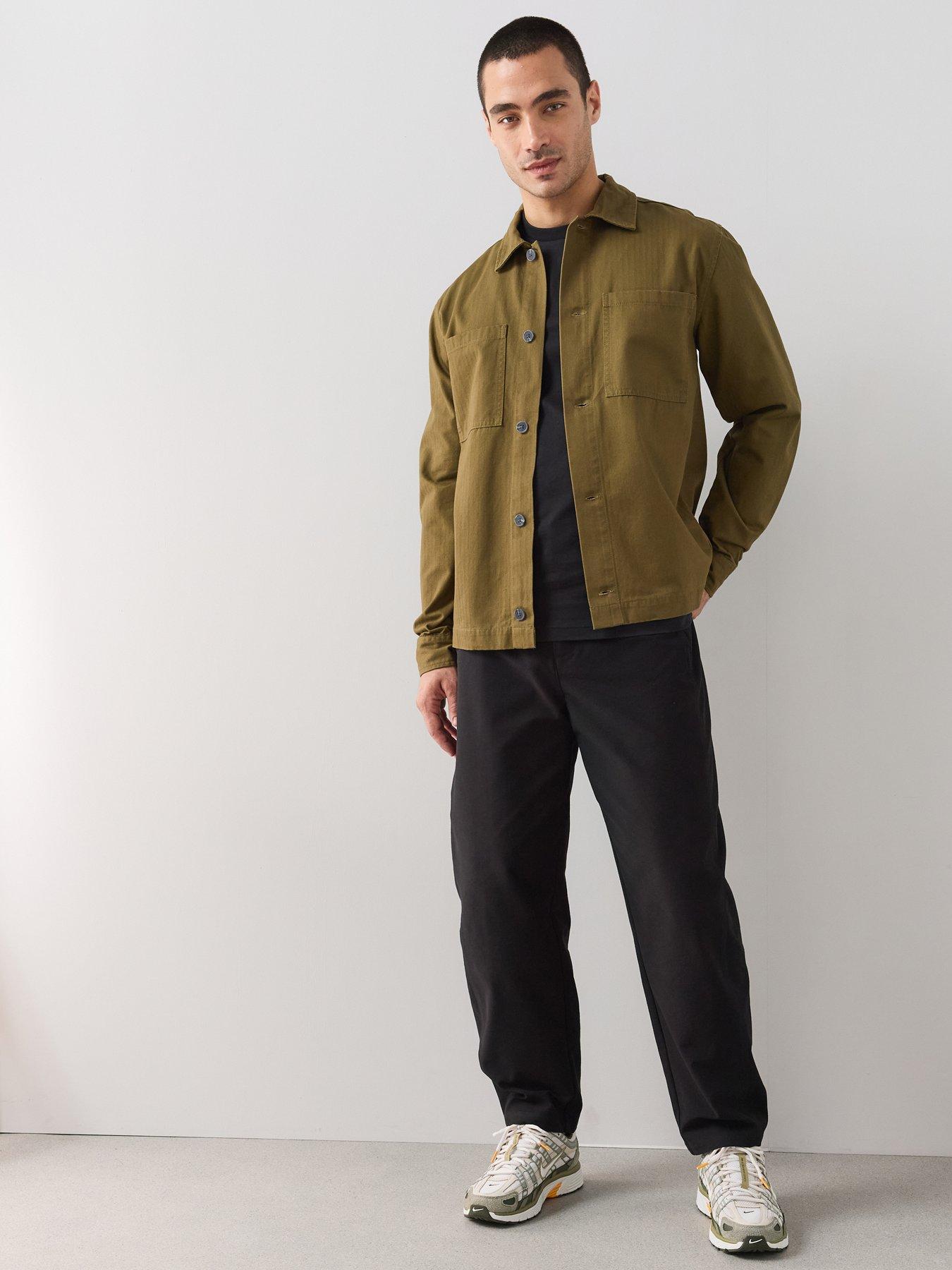 Image 3 of 7 of The Very Collection Pure Cotton Twill Button Through Overshirt - Dark Olive