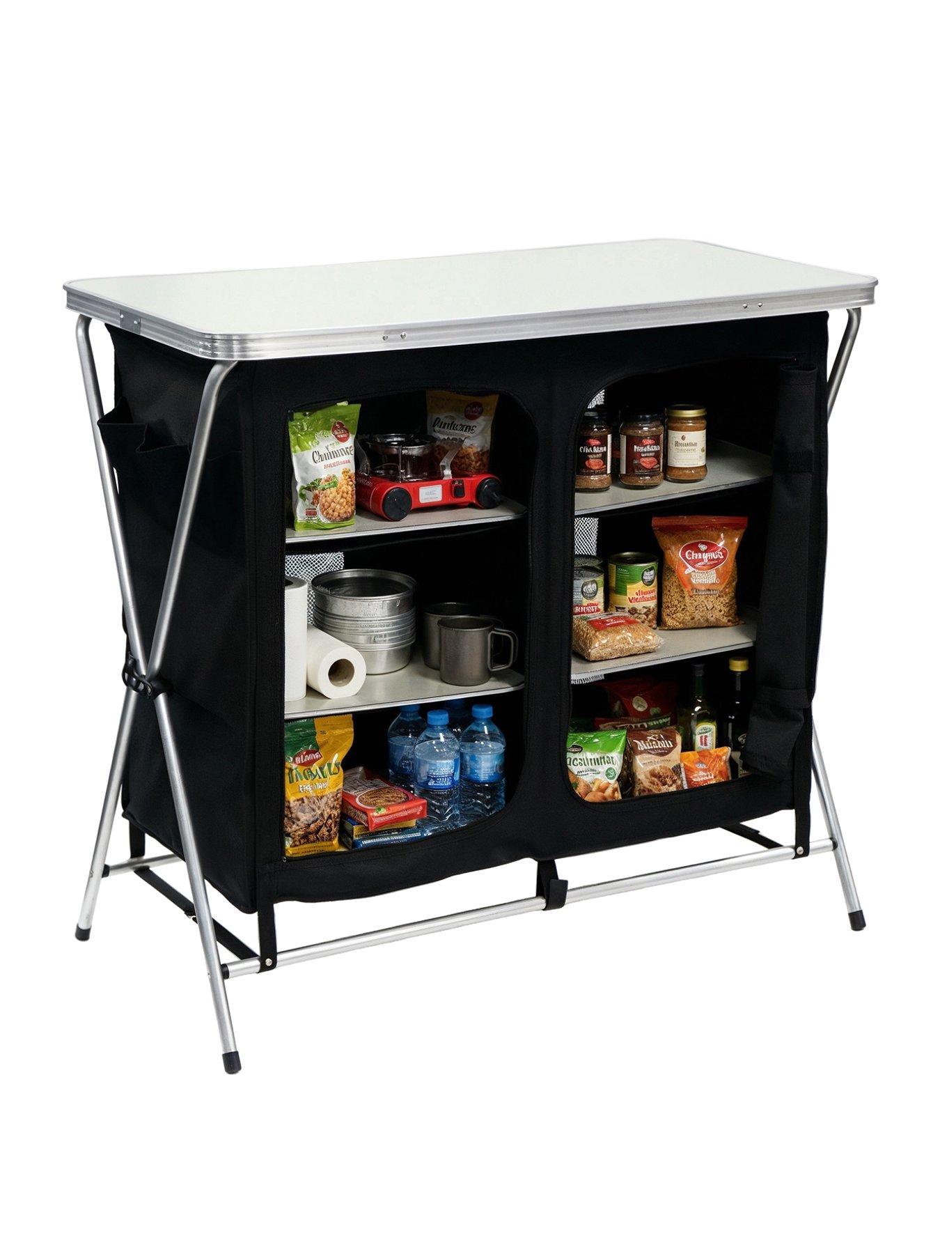 front image of streetwize-canvas-lardercamping-table