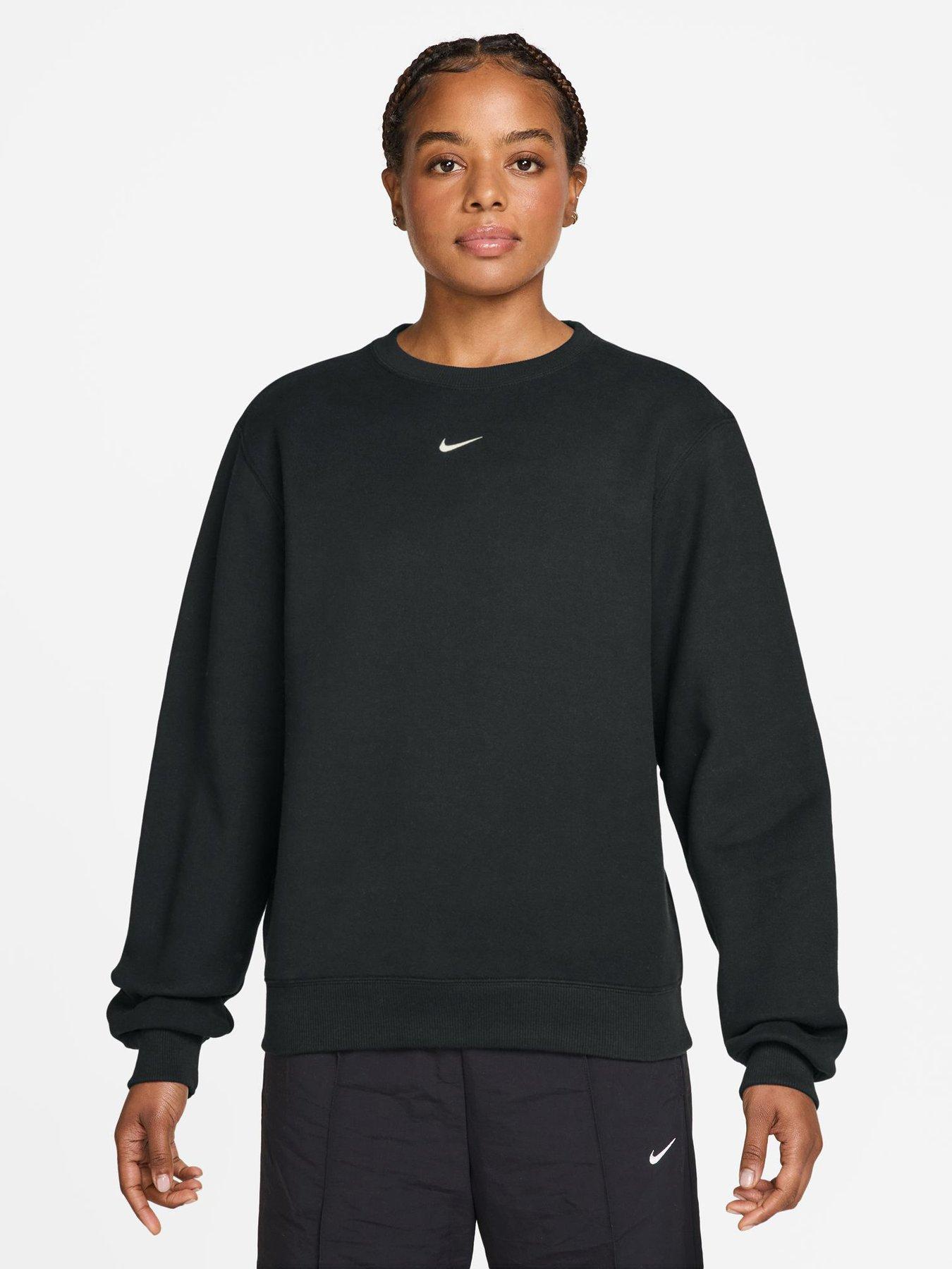 Image 1 of 3 of Nike Womens Studio Fleece Crew Sweatshirt - Black