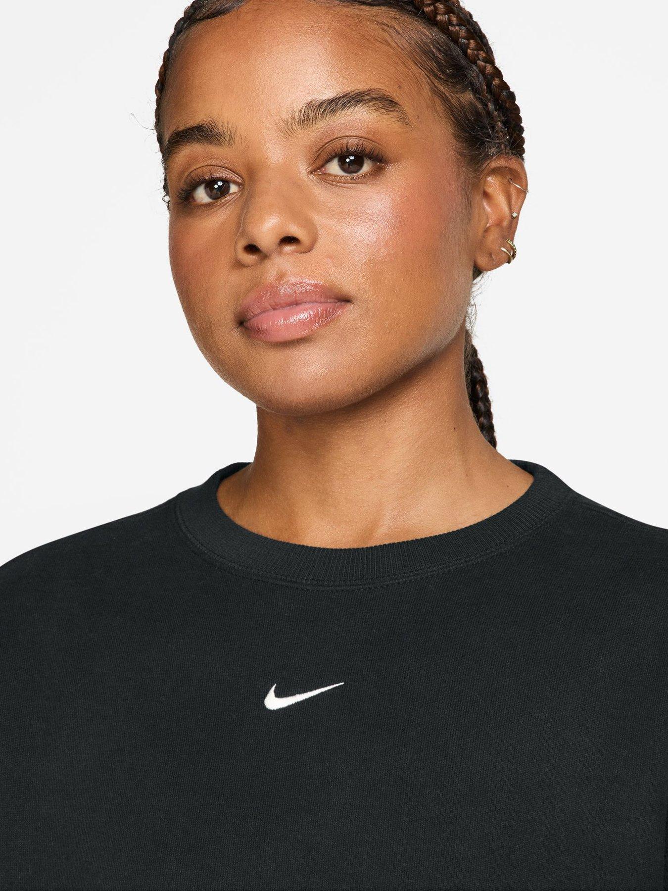 Image 3 of 3 of Nike Womens Studio Fleece Crew Sweatshirt - Black