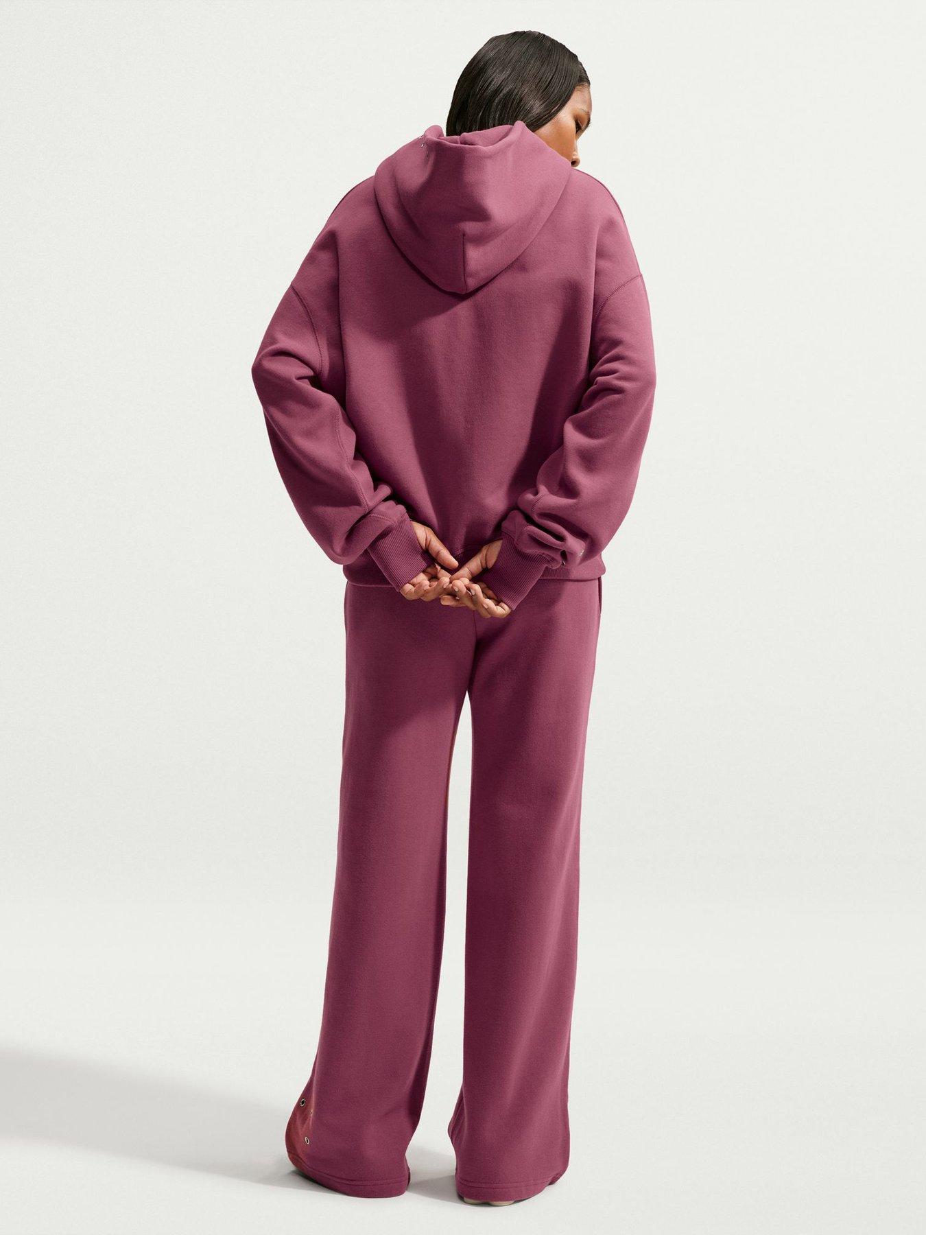 Image 2 of 6 of Nike Womens Studio Fleece Oversized Overhead Hoodie - Pink