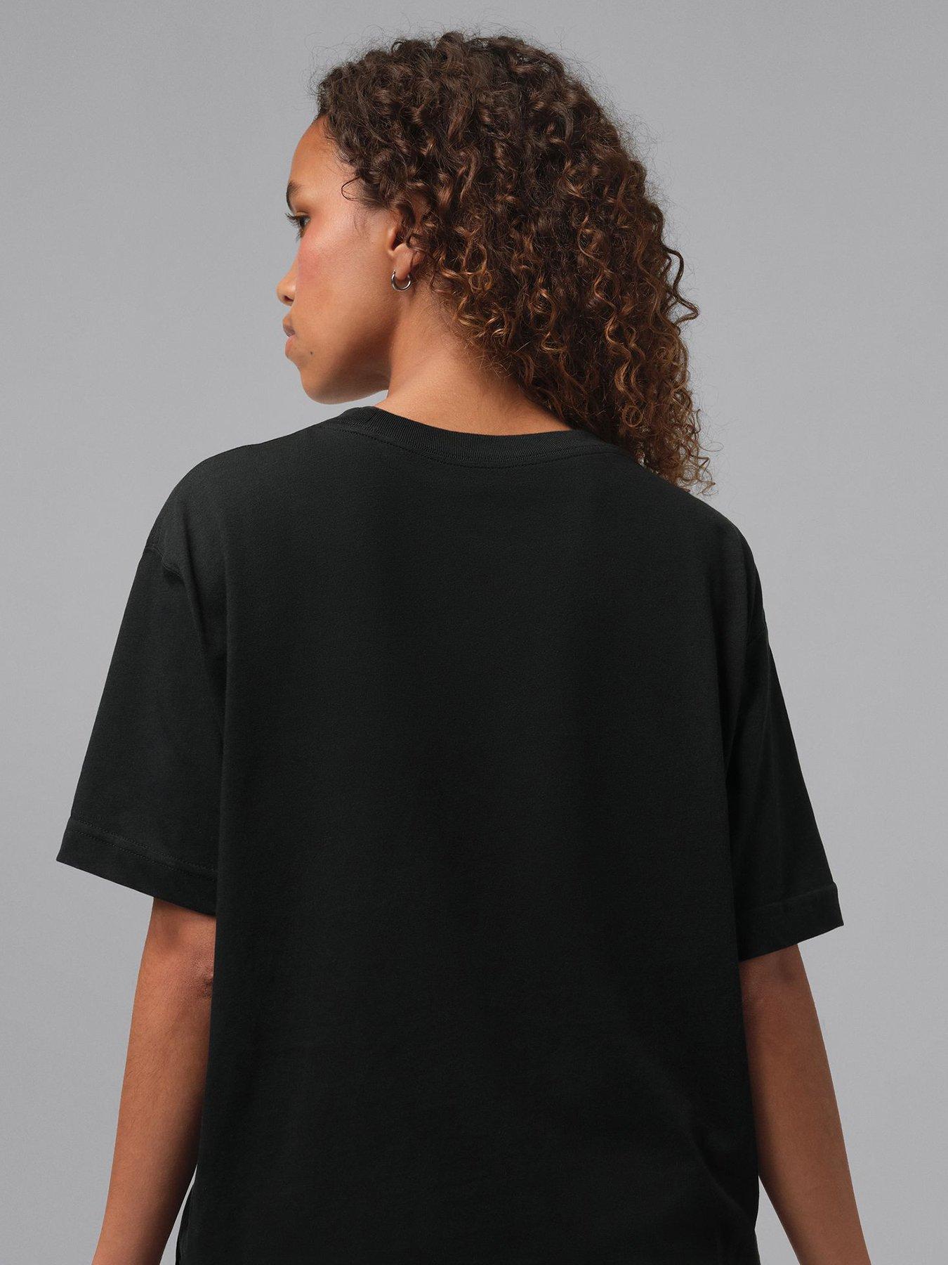 Image 2 of 4 of Jordan Nike Womens Jordan Central Jumpman Logo T-Shirt - Black