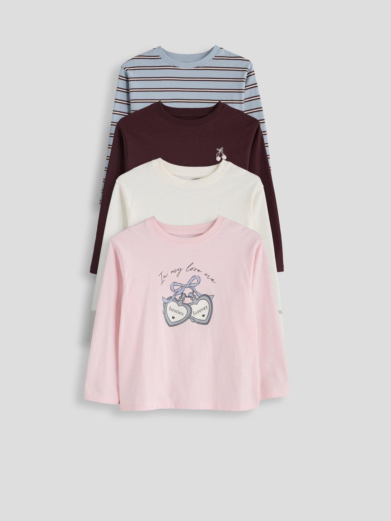 Image 1 of 5 of The Very Collection Girls 4 Pack Long Sleeve Tops - Multi