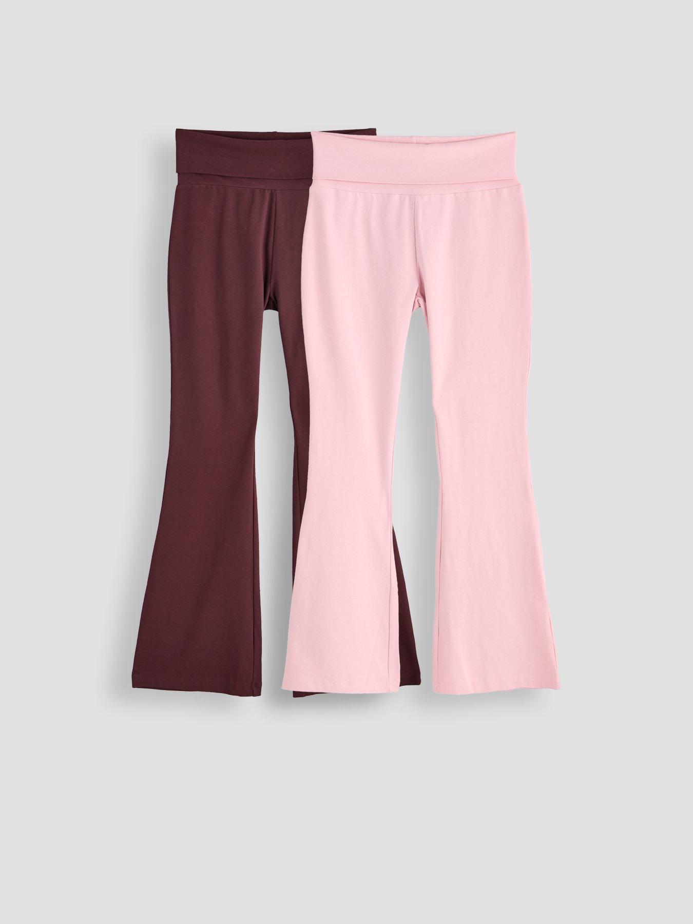 Image 1 of 5 of The Very Collection Girls 2 Pack Fold Over Flare Leg Leggings - Multi