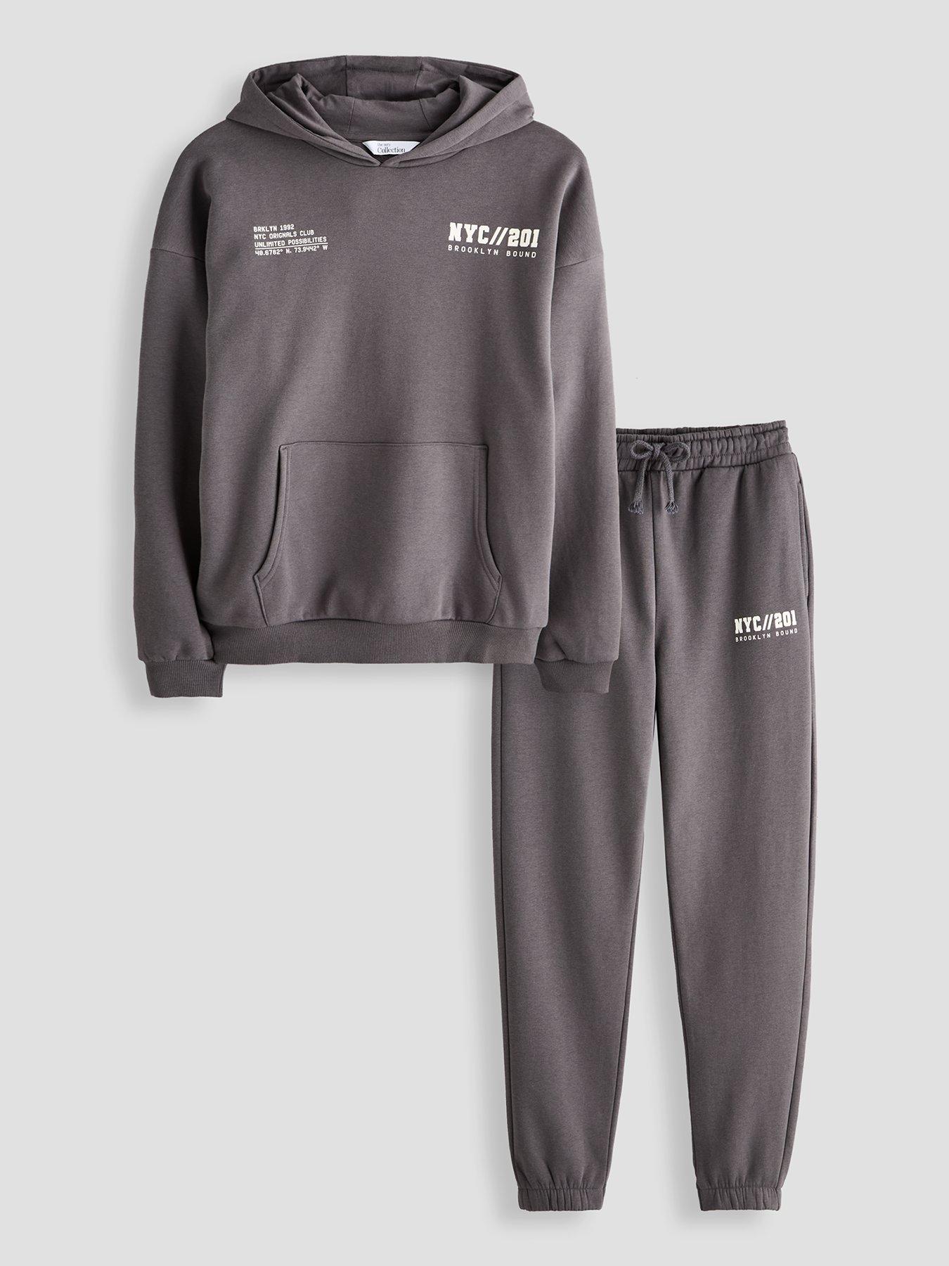 The Very Collection Boys Hoodie and Jogger Basic Outfit Set - Grey