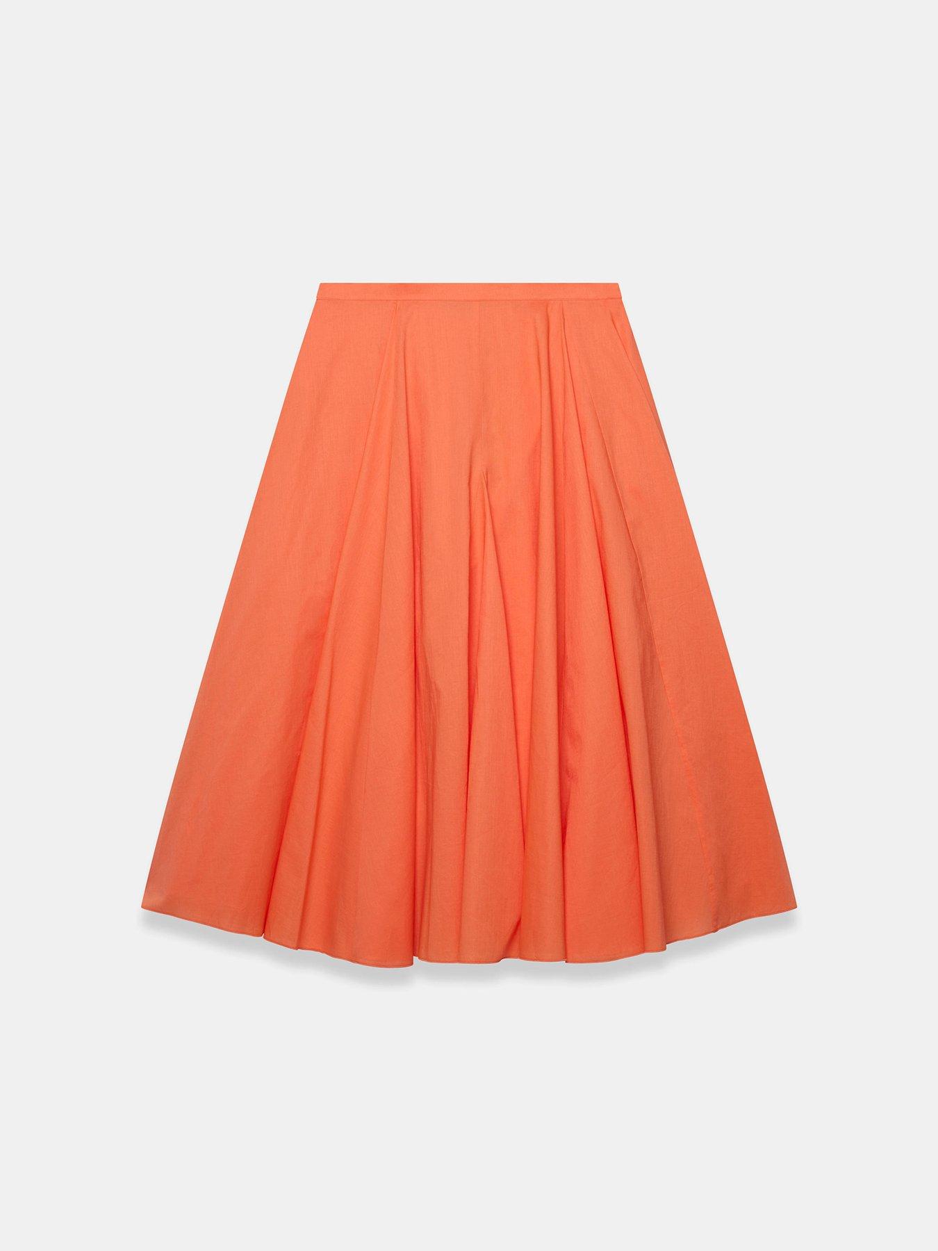 Image 5 of 6 of Mint Velvet Full Cotton Skirt - Orange