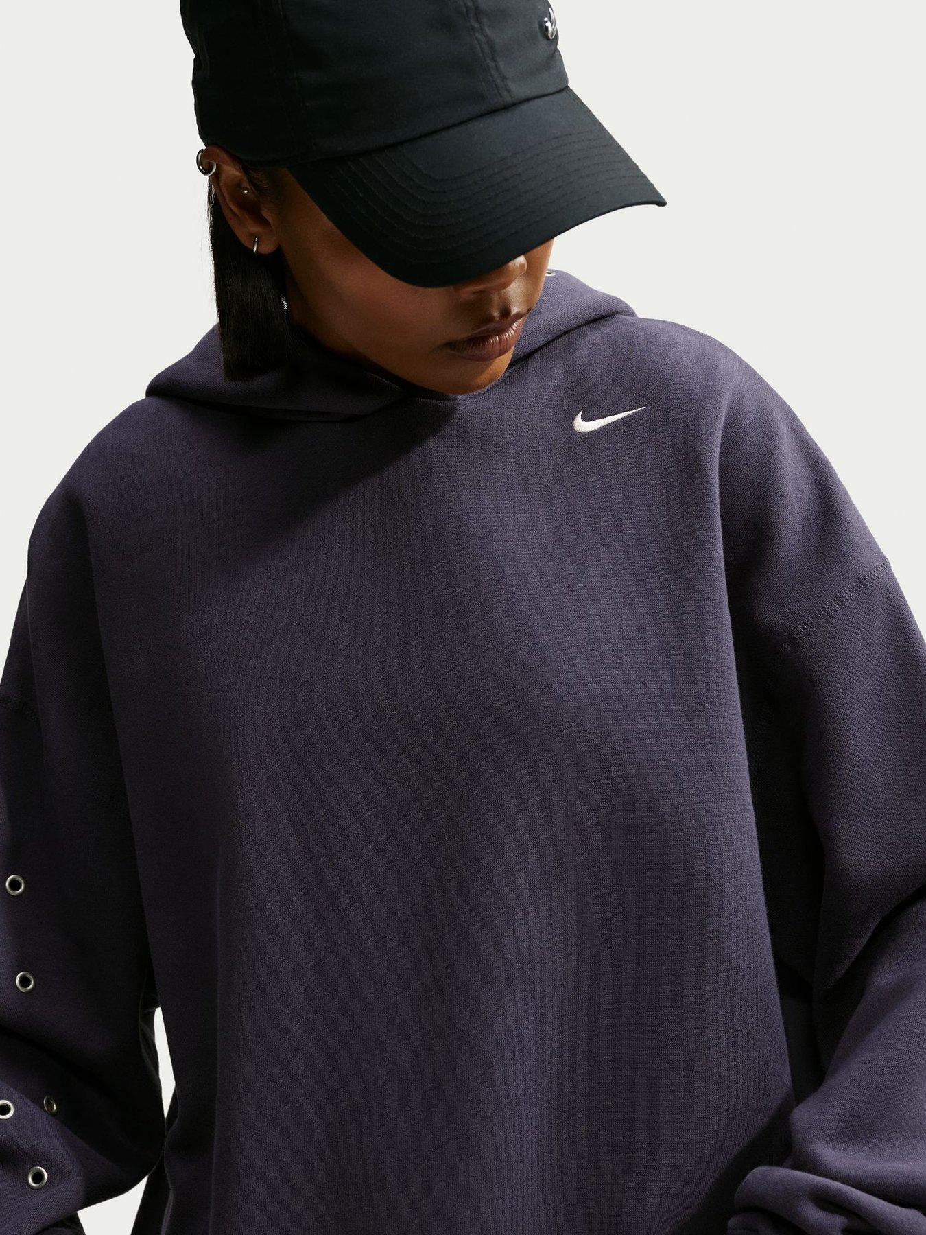 Image 1 of 6 of Nike Womens Studio Fleece Oversized Overhead Hoodie - Grey