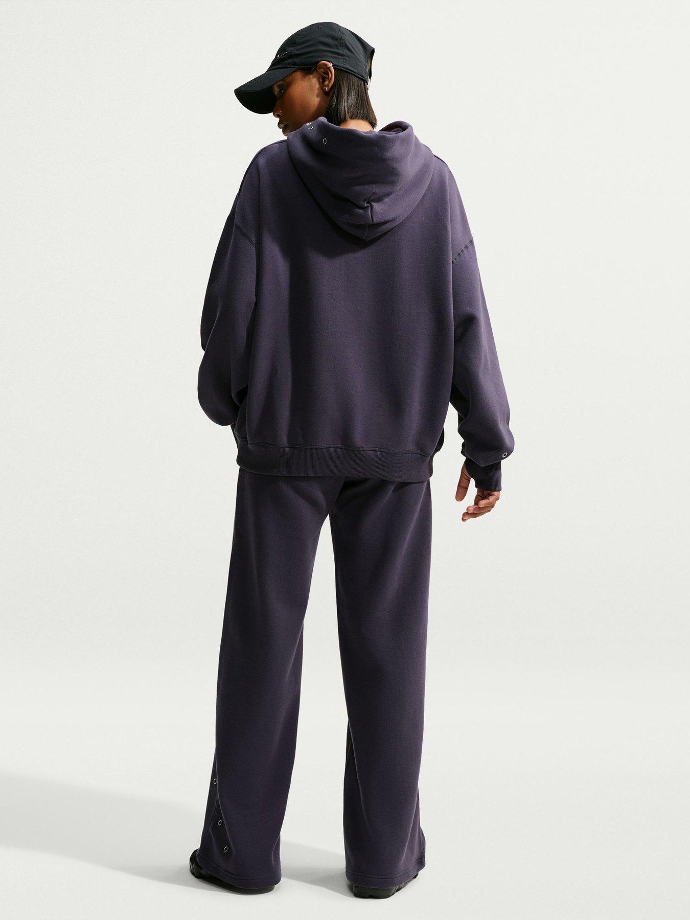 Image 4 of 6 of Nike Womens Studio Fleece Oversized Overhead Hoodie - Grey