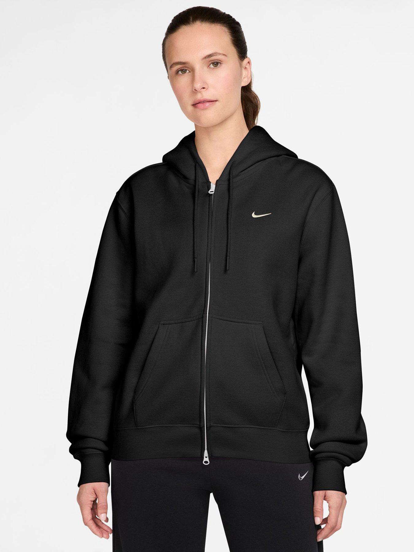 Image 1 of 3 of Nike Women's Women's Studio Fleece Oversized Full-Zip Hoodie - Black