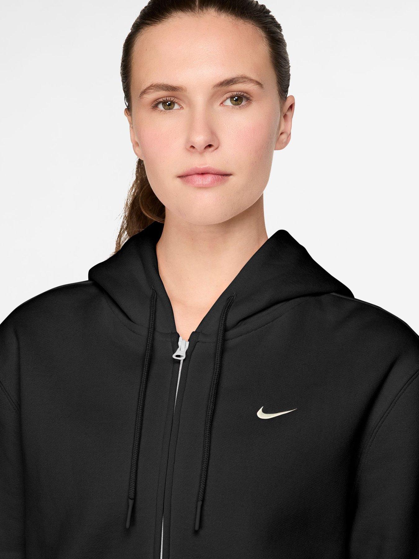 Image 3 of 3 of Nike Women's Women's Studio Fleece Oversized Full-Zip Hoodie - Black