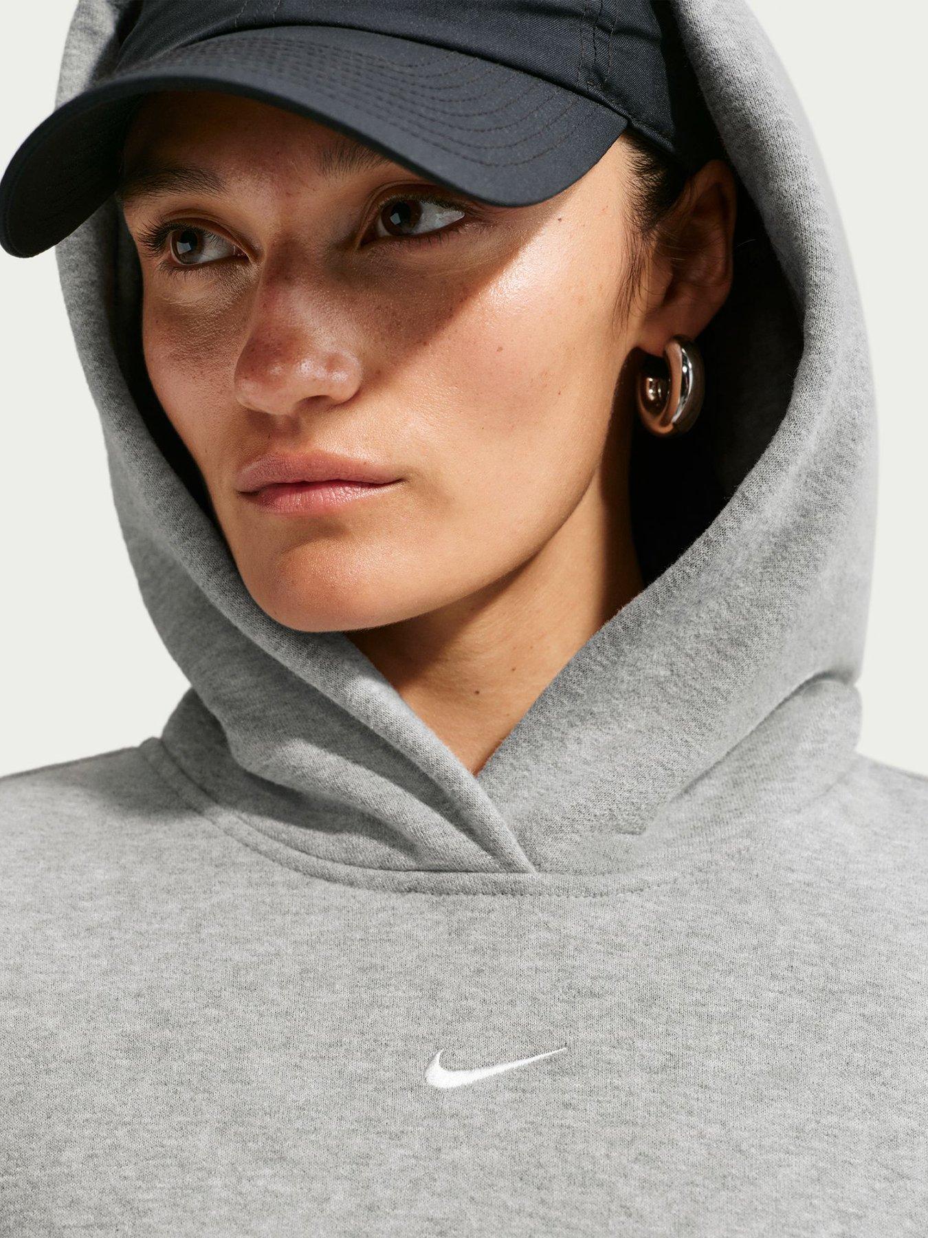 Image 5 of 5 of Nike Womens Overhead Fleece Kangaroo Pocket Hoodie - &nbsp;Grey
