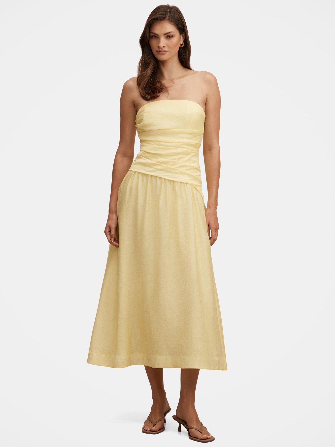 Forever New Ashton Ruched Midi Dress - Yellow