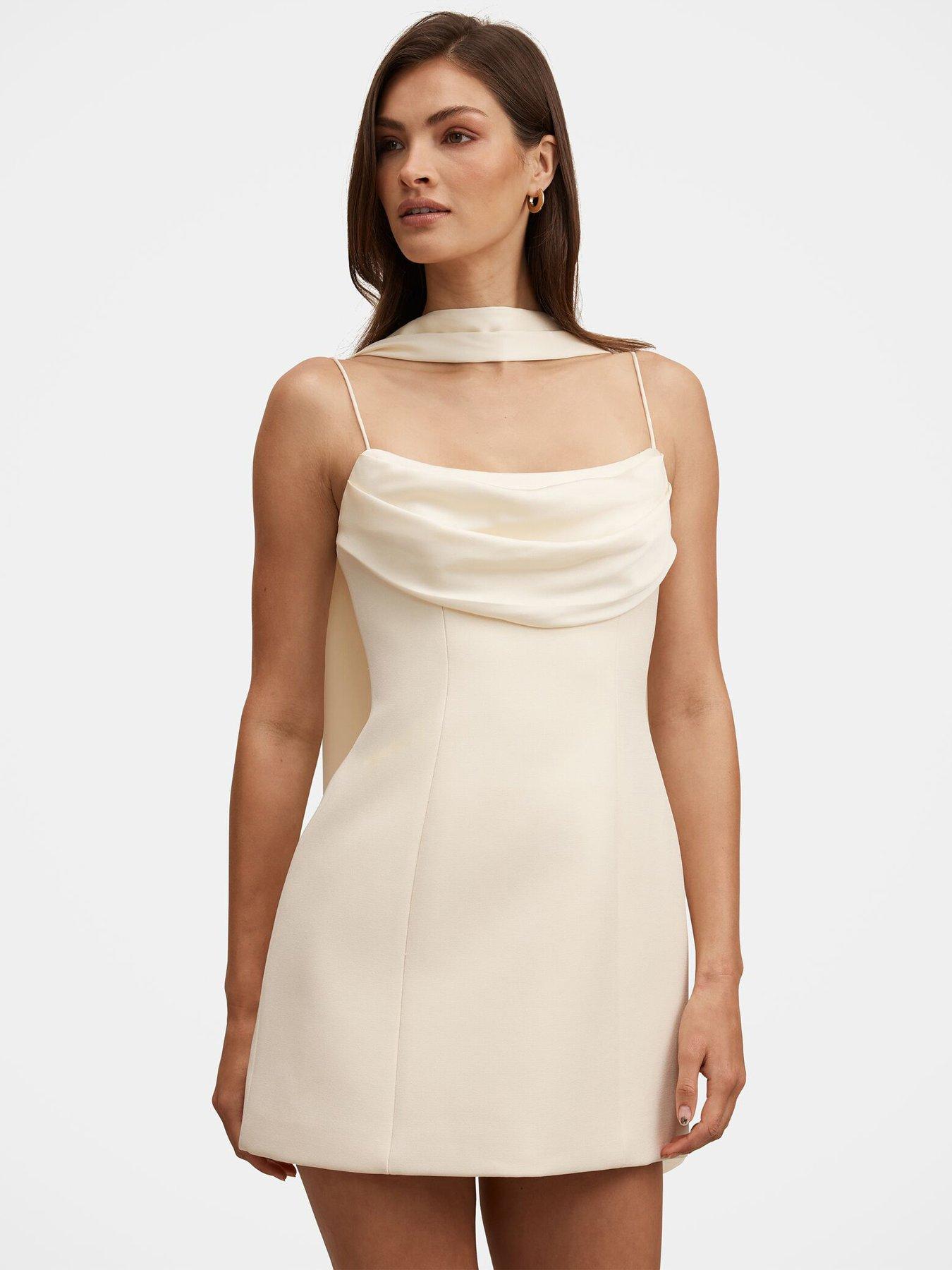 Forever New Darcy Scarf Mini Dress - Cream