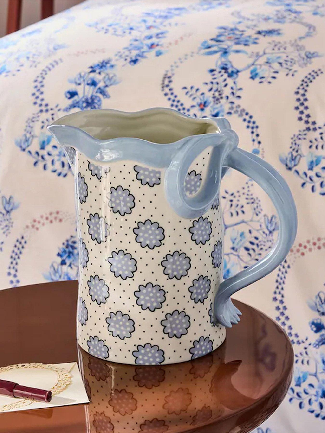 Cath Kidston Blue Bow Ceramic Jug Vase