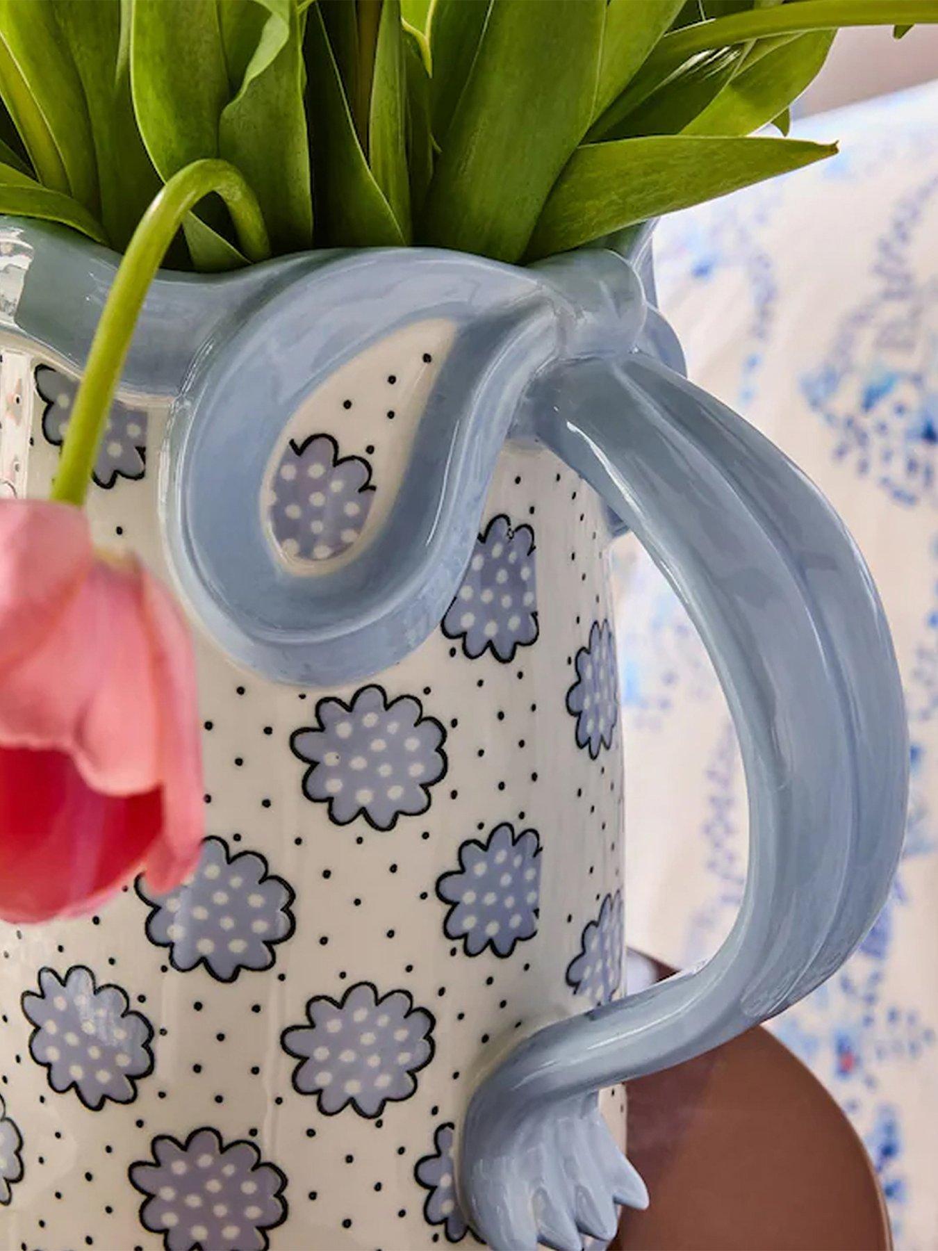 Image 5 of 5 of Cath Kidston Blue Bow Ceramic Jug Vase