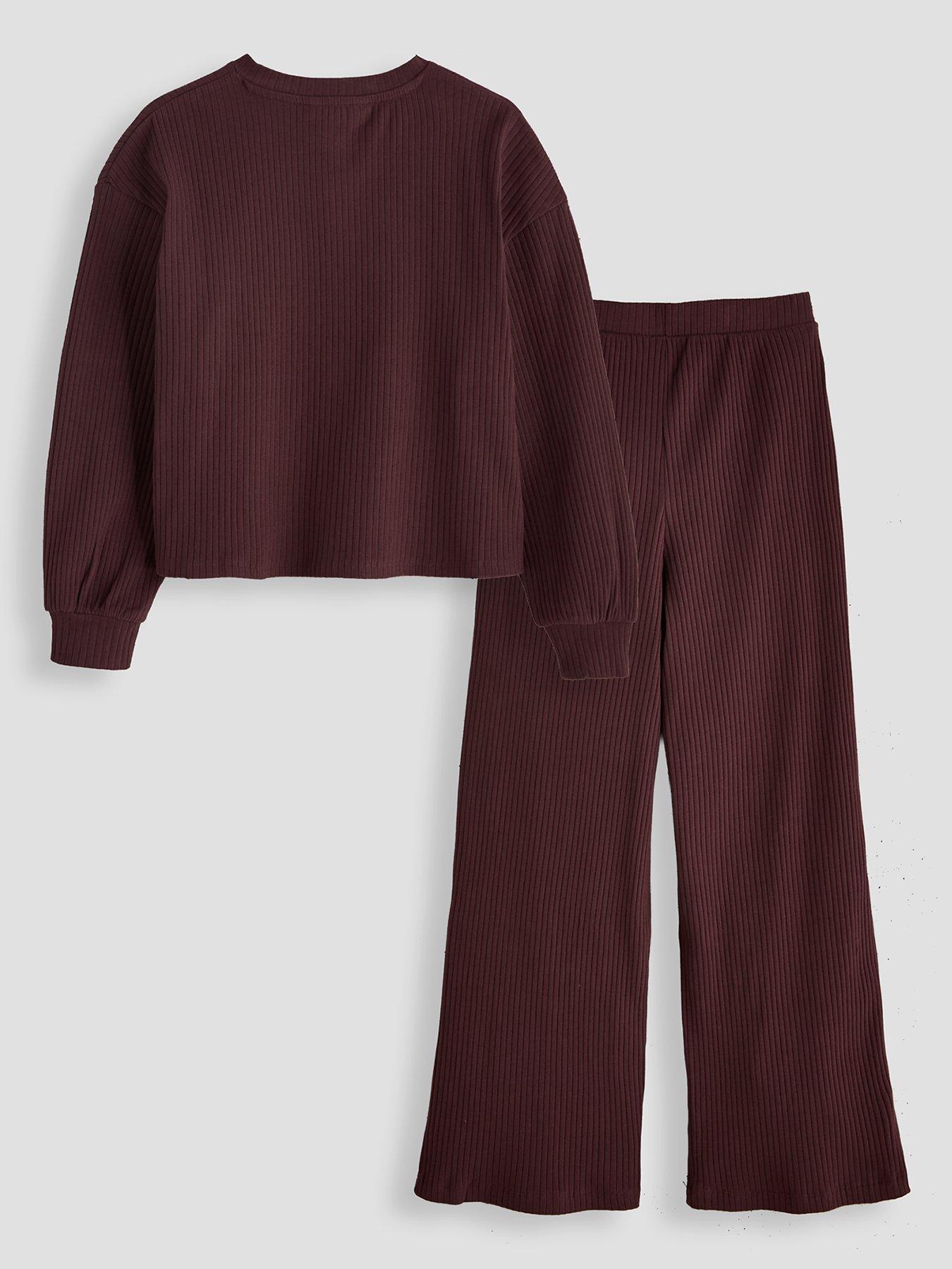 Image 2 of 4 of The Very Collection Girls Wide Rib Button Up Oversized Top With Wide Leg Trouser Basic