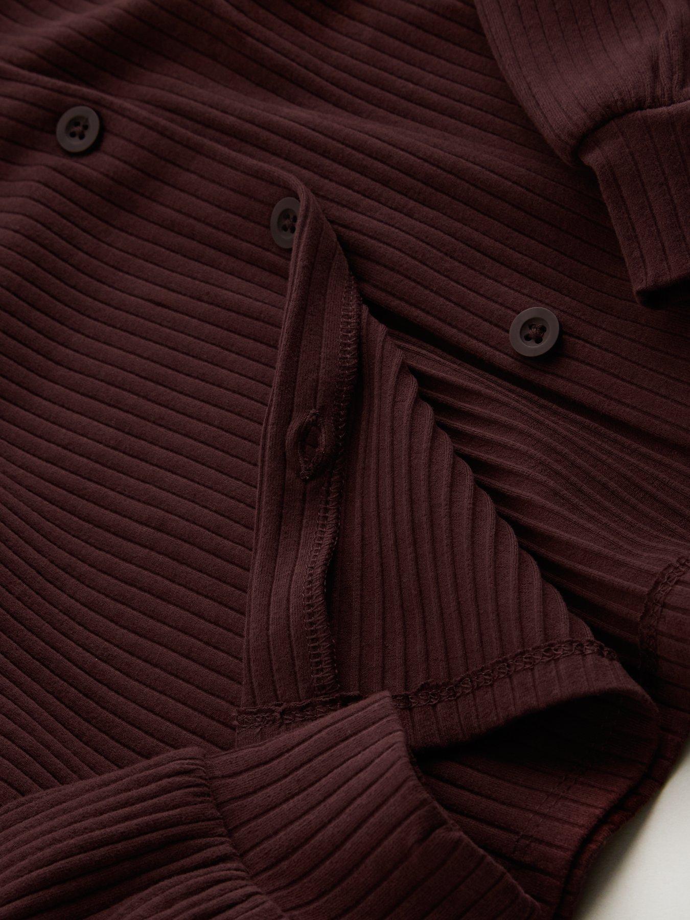 Image 3 of 4 of The Very Collection Girls Wide Rib Button Up Oversized Top With Wide Leg Trouser Basic