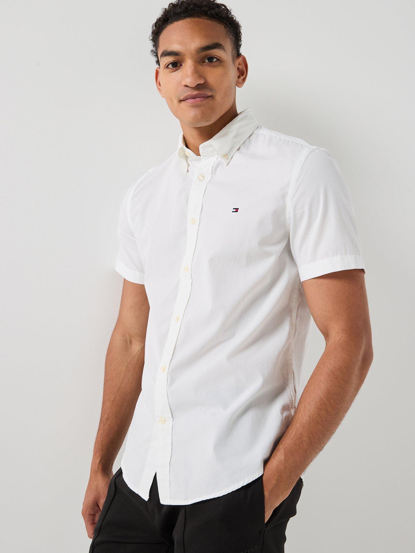 Tommy Hilfiger Core Flex Poplin Short Sleeved Shirt - White