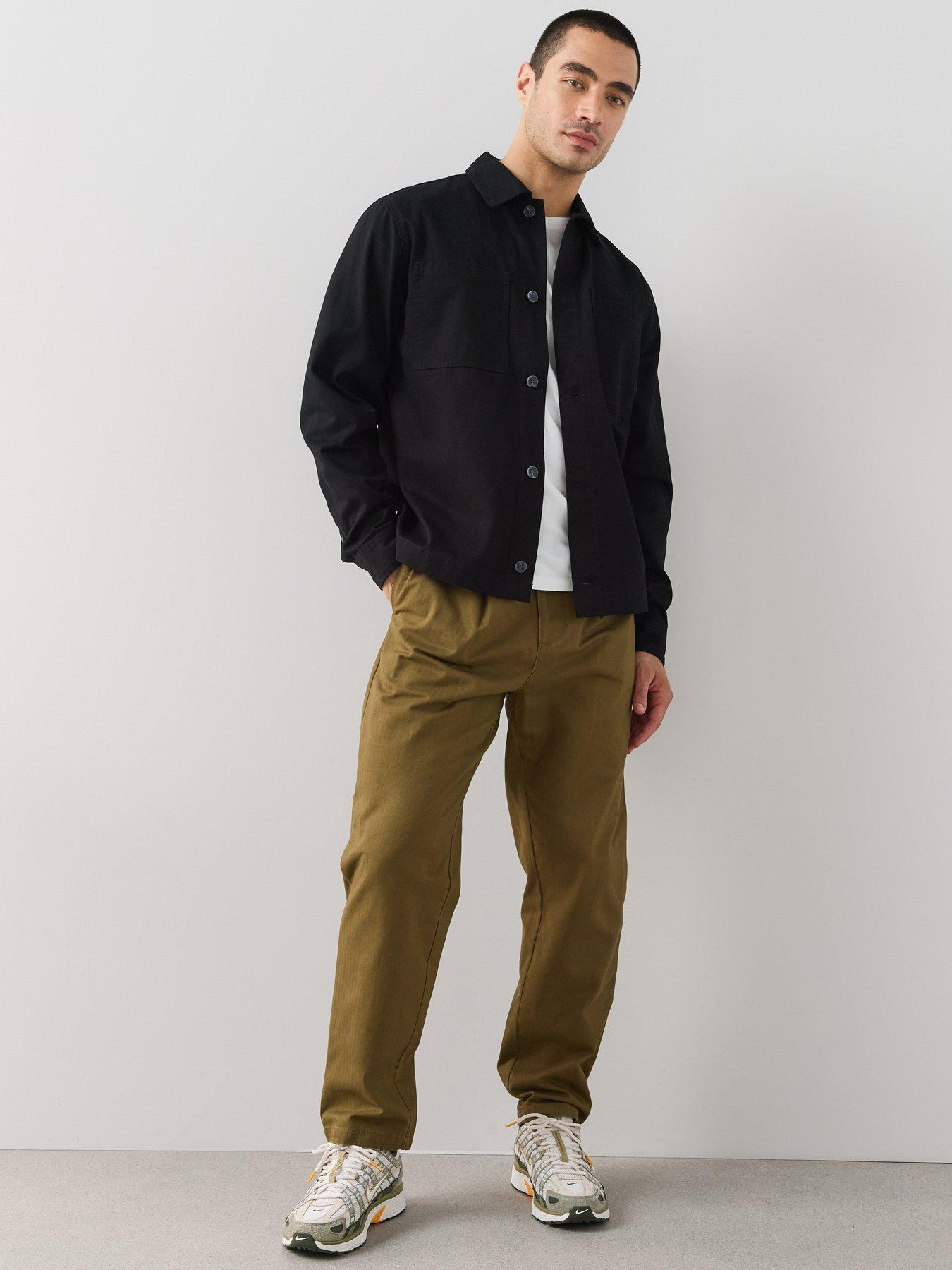 Image 3 of 7 of The Very Collection Pure Cotton Tapered Twill Trouser - Khaki