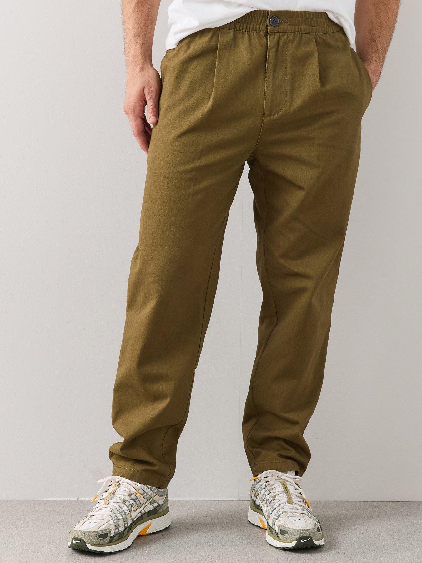 Image 4 of 7 of The Very Collection Pure Cotton Tapered Twill Trouser - Khaki