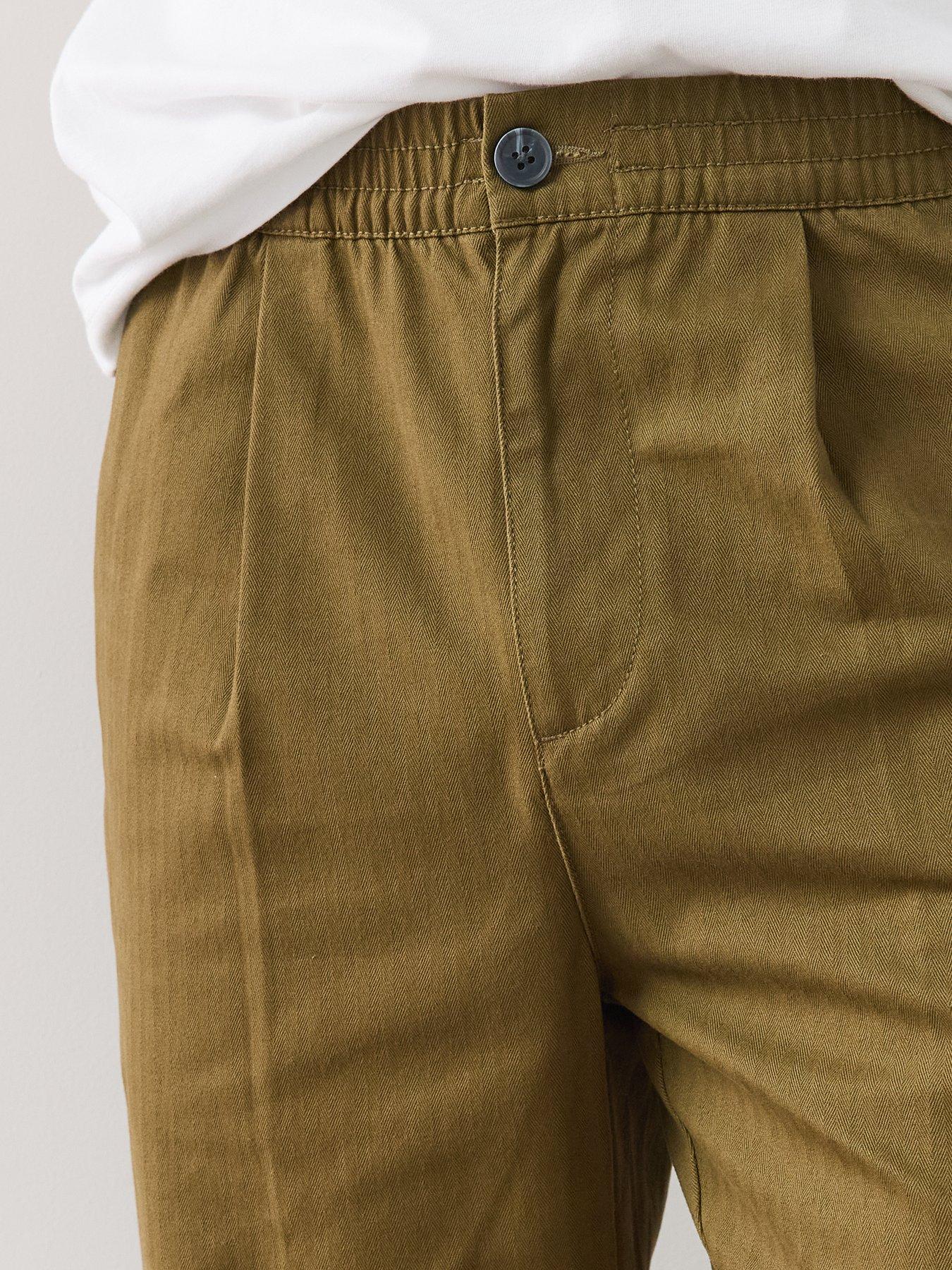 Image 6 of 7 of The Very Collection Pure Cotton Tapered Twill Trouser - Khaki