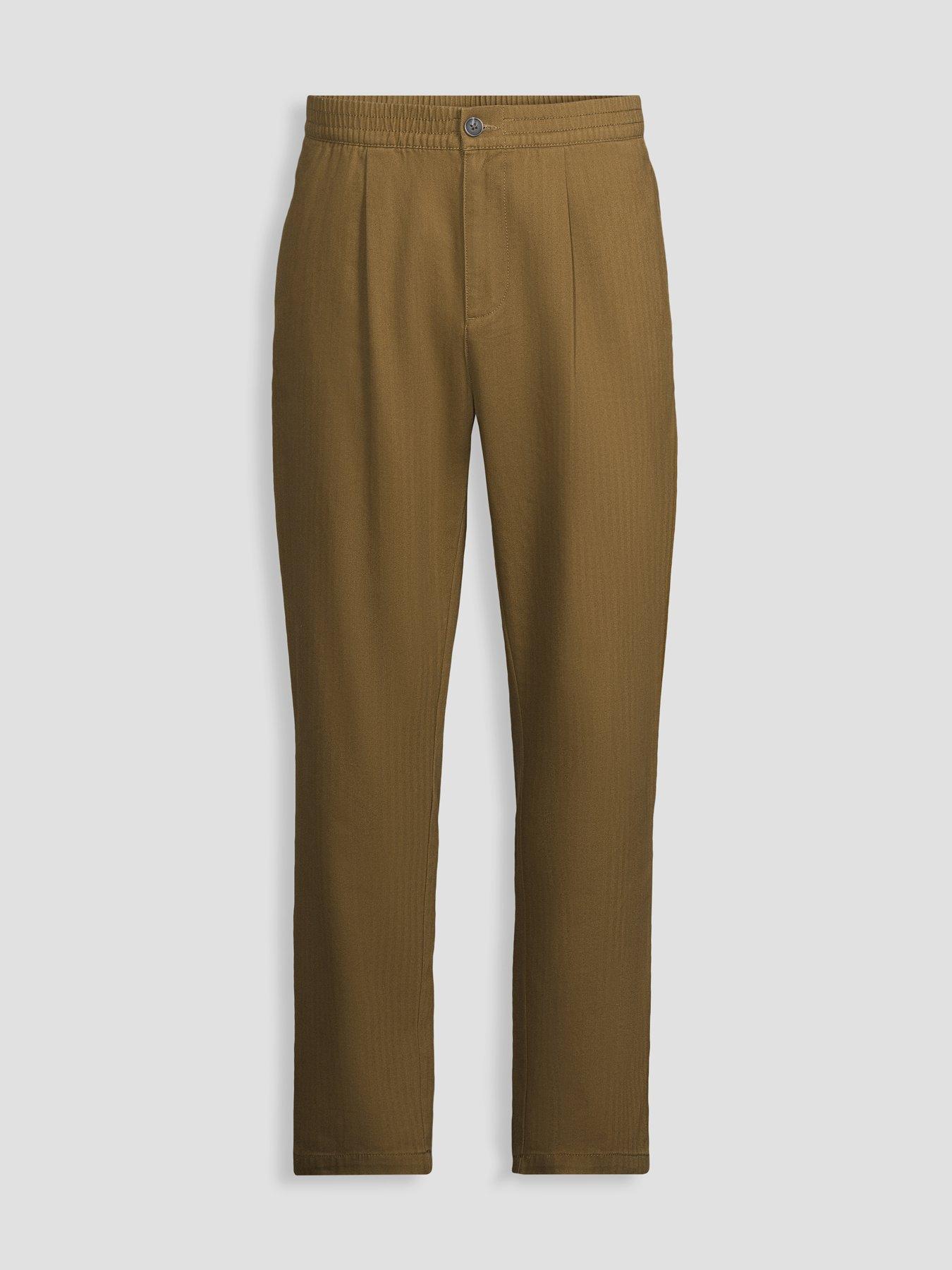 Image 7 of 7 of The Very Collection Pure Cotton Tapered Twill Trouser - Khaki