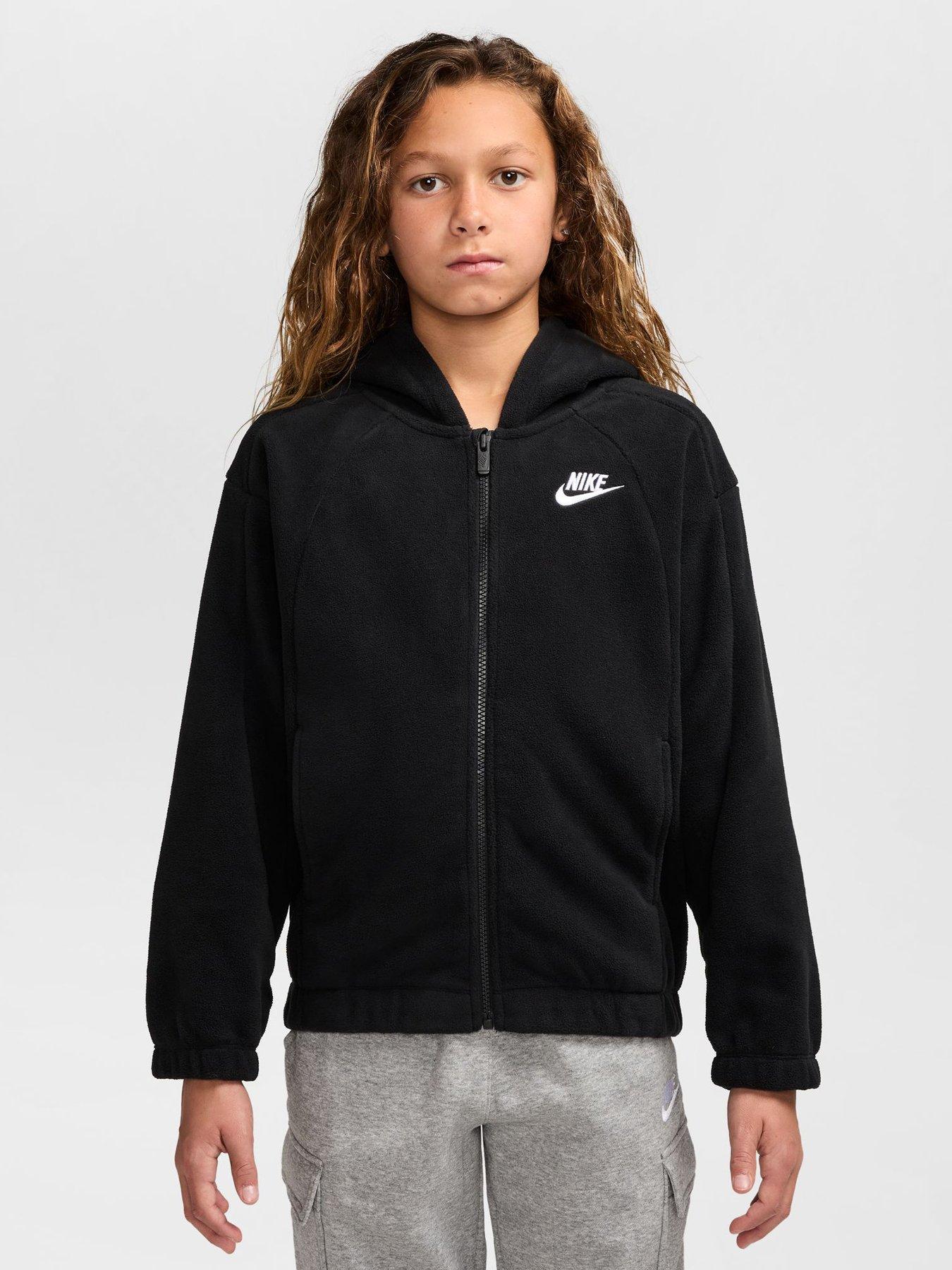 Image 1 of 3 of Nike Nike Big Kids' Club Winter Fleece Full-zip Hoodie - Black