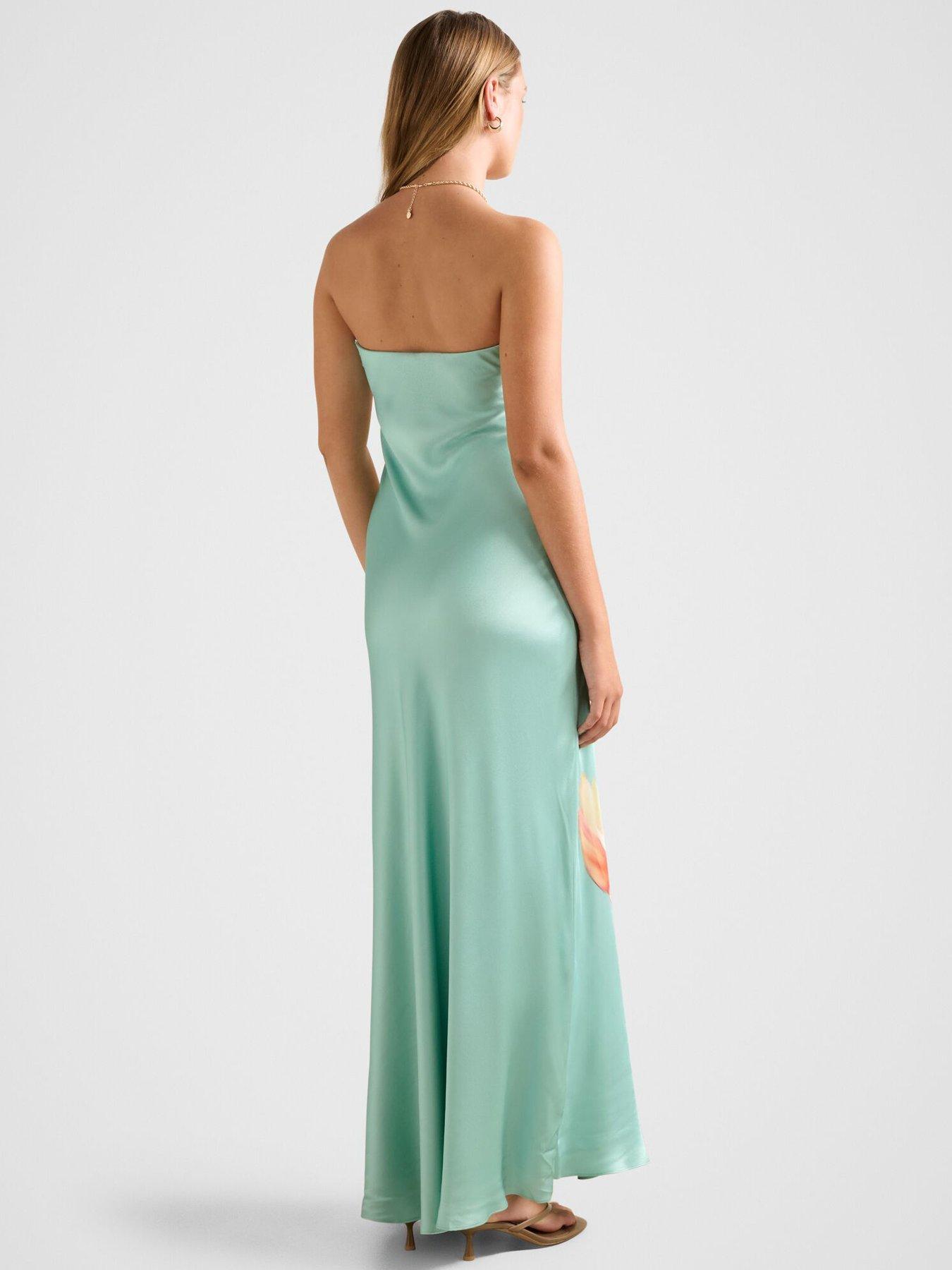 Image 2 of 7 of Forever New Estelle Satin Strapless Maxi - Multi